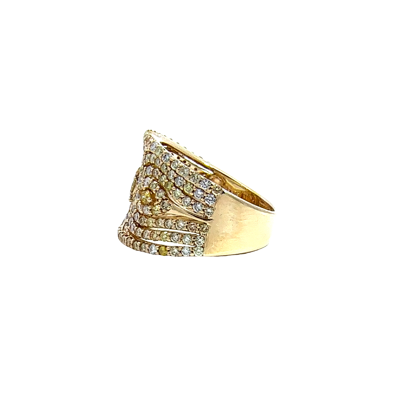 Estate Wide 14k Yellow Gold 2.15cttw Diamond Band