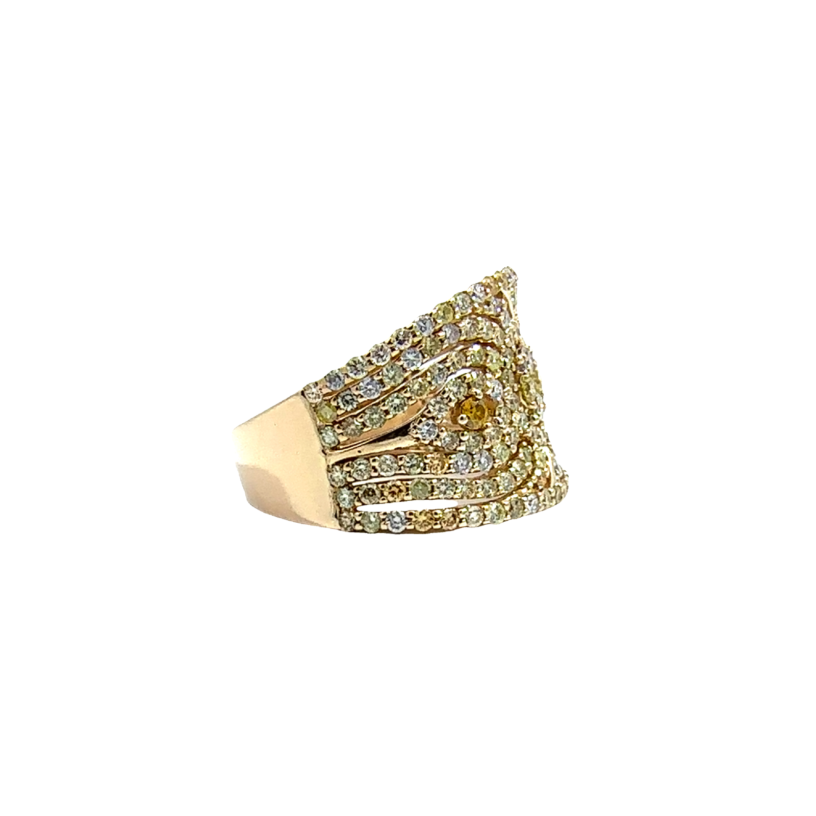 Estate Wide 14k Yellow Gold 2.15cttw Diamond Band