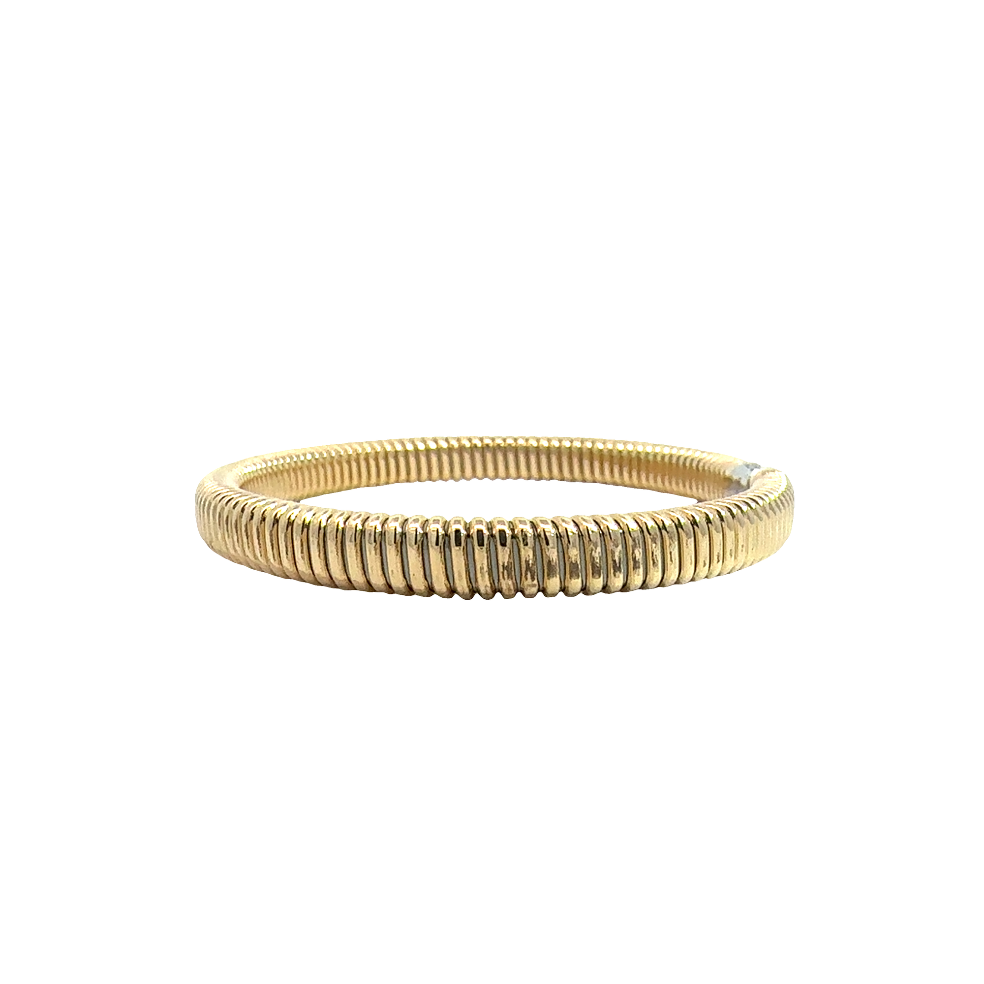 Estate Italian Made 18k Yellow Gold Flex Bracelet 0.25cttw Diamond Accents