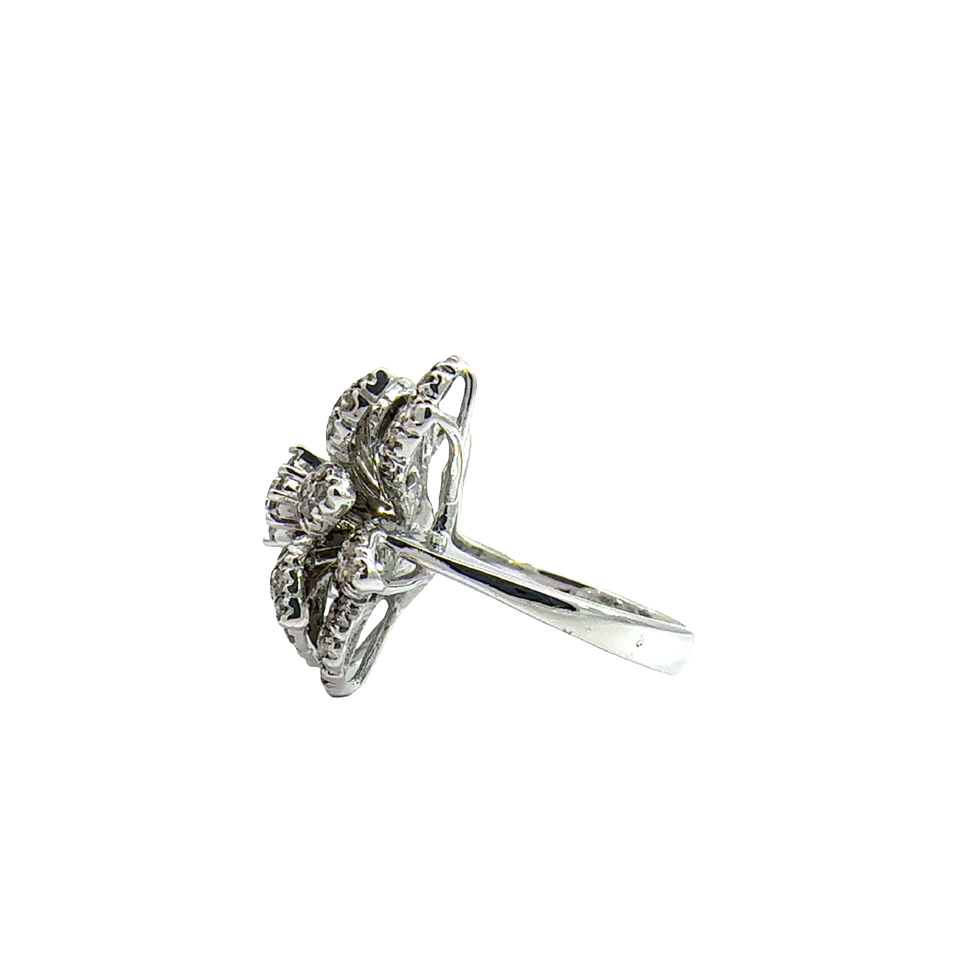 Estate Le Vian 14k White Gold 2.60ctw White and Chocolate Diamond Floral Ring