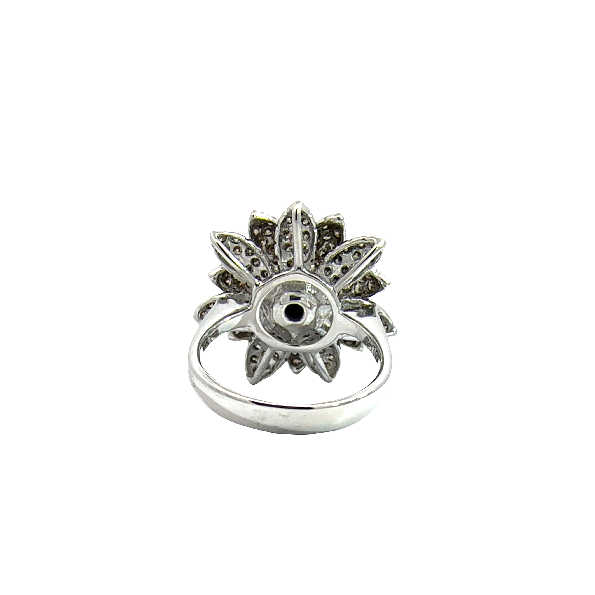 Estate Le Vian 14k White Gold 2.60ctw White and Chocolate Diamond Floral Ring
