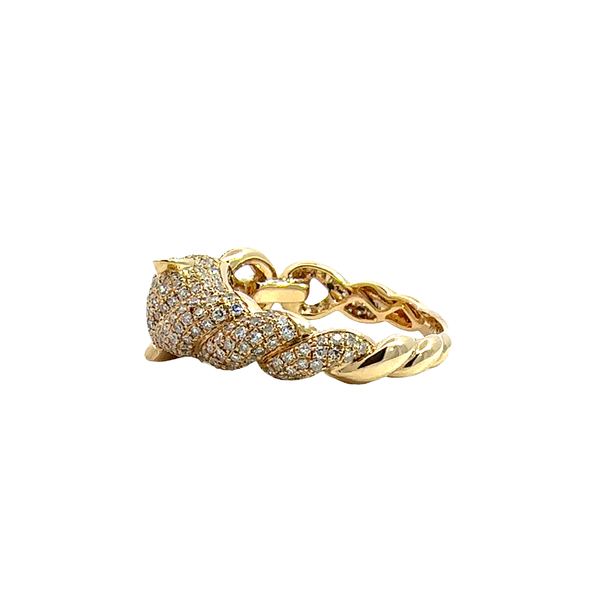 Estate Effy 14k Yellow Gold 1.17ctw Diamond Panther Head Ring