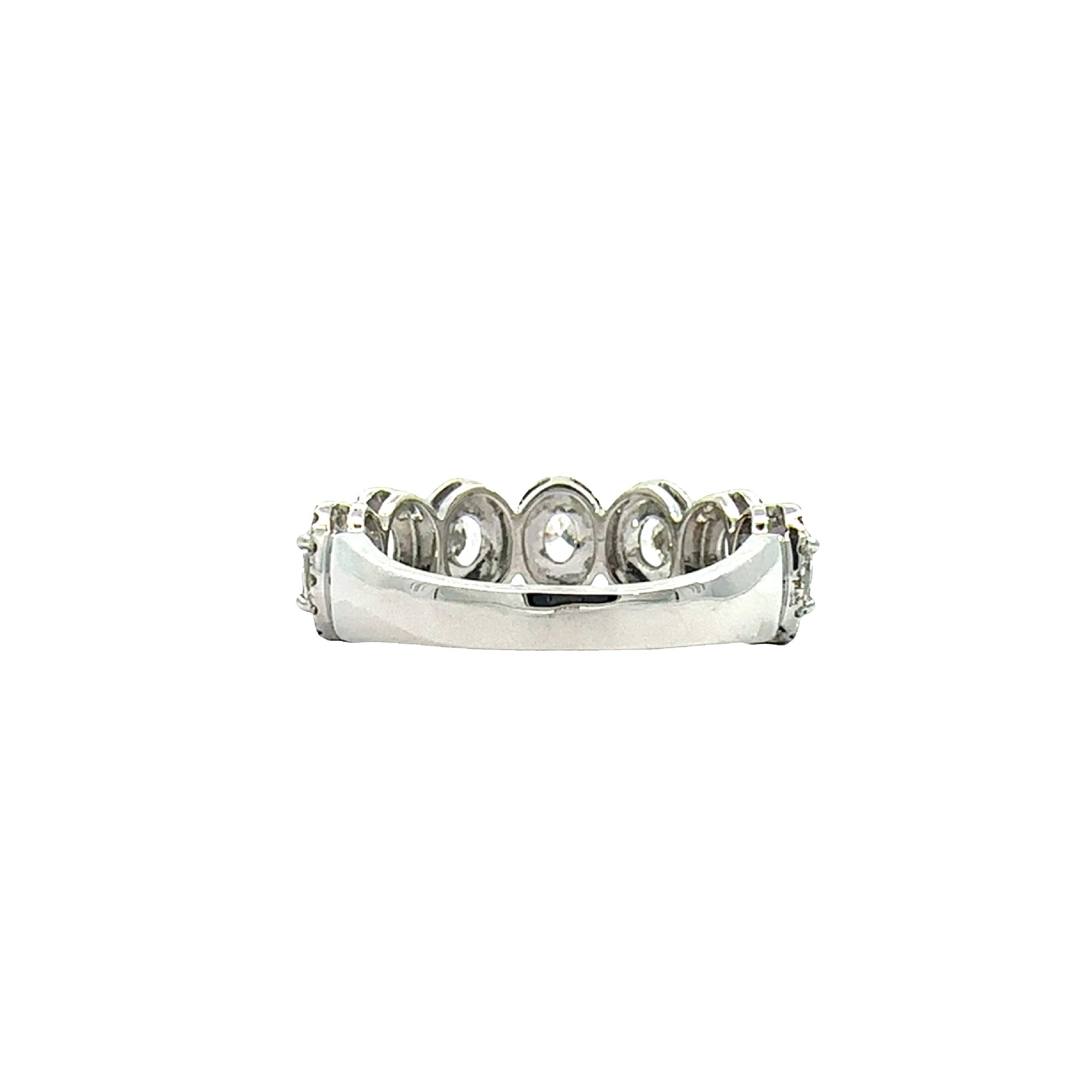 Estate 18k White Gold 7 Stone 2.23ctw Oval Cut Halo Diamond Wedding Ring