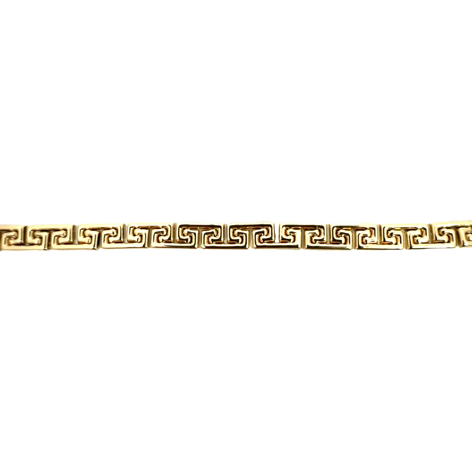 Estate 14k Yellow Gold Greek Key Link Bracelet 7"