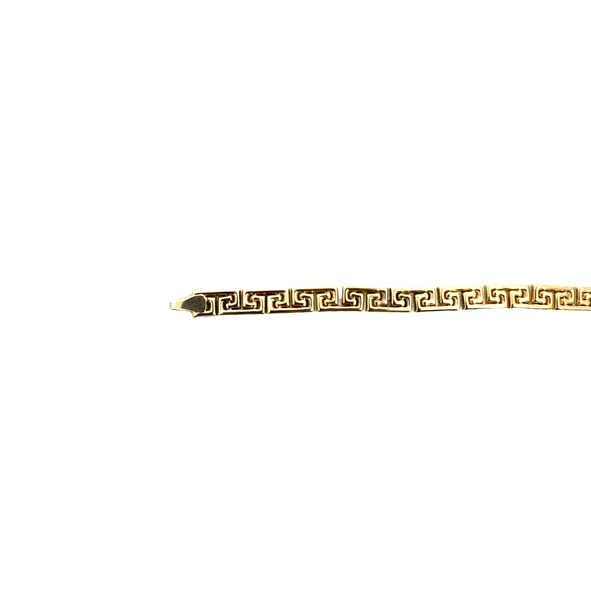 Estate 14k Yellow Gold Greek Key Link Bracelet 7"