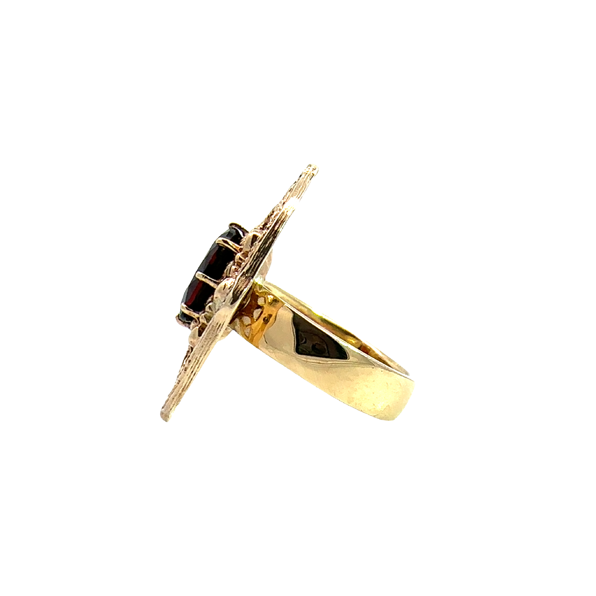 Vintage 18k Yellow Gold 3.45ctw Garnet Cocktail Ring