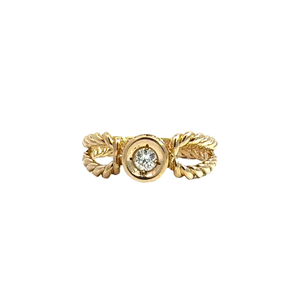 Estate 14k Yellow Gold Solitaire 0.10ctw Diamond Ring