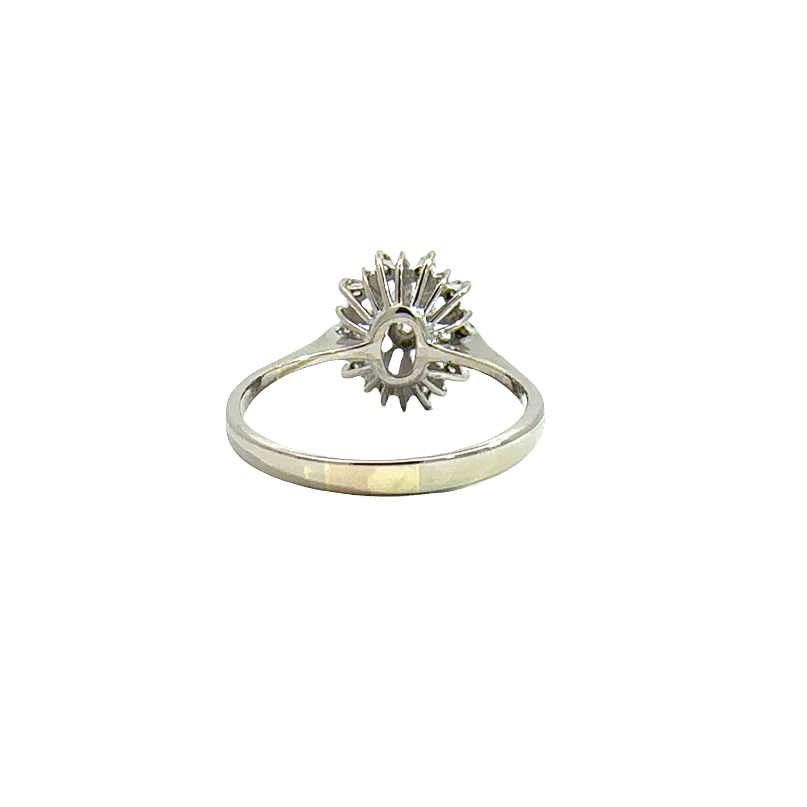 Vintage 18k White Gold  0.21ctw Diamond Starburst Ring