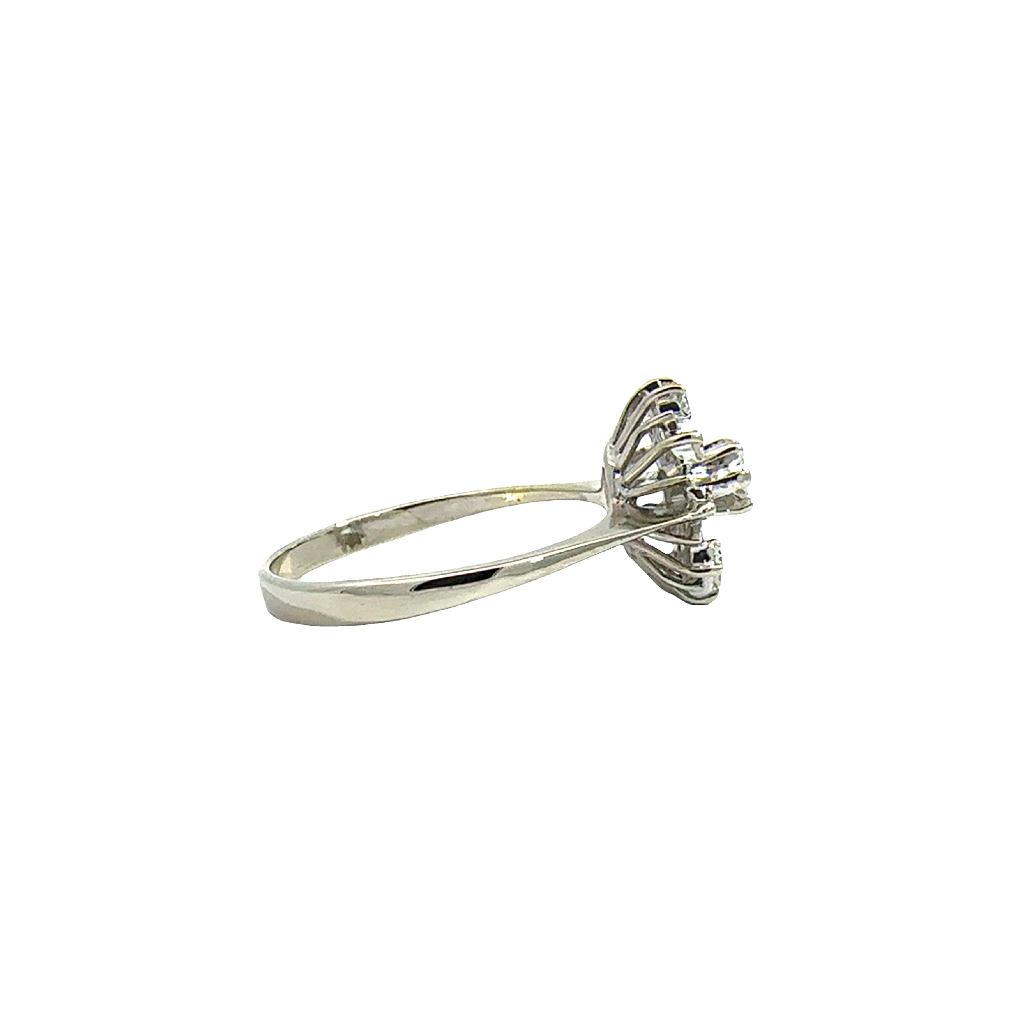 Vintage 18k White Gold  0.21ctw Diamond Starburst Ring