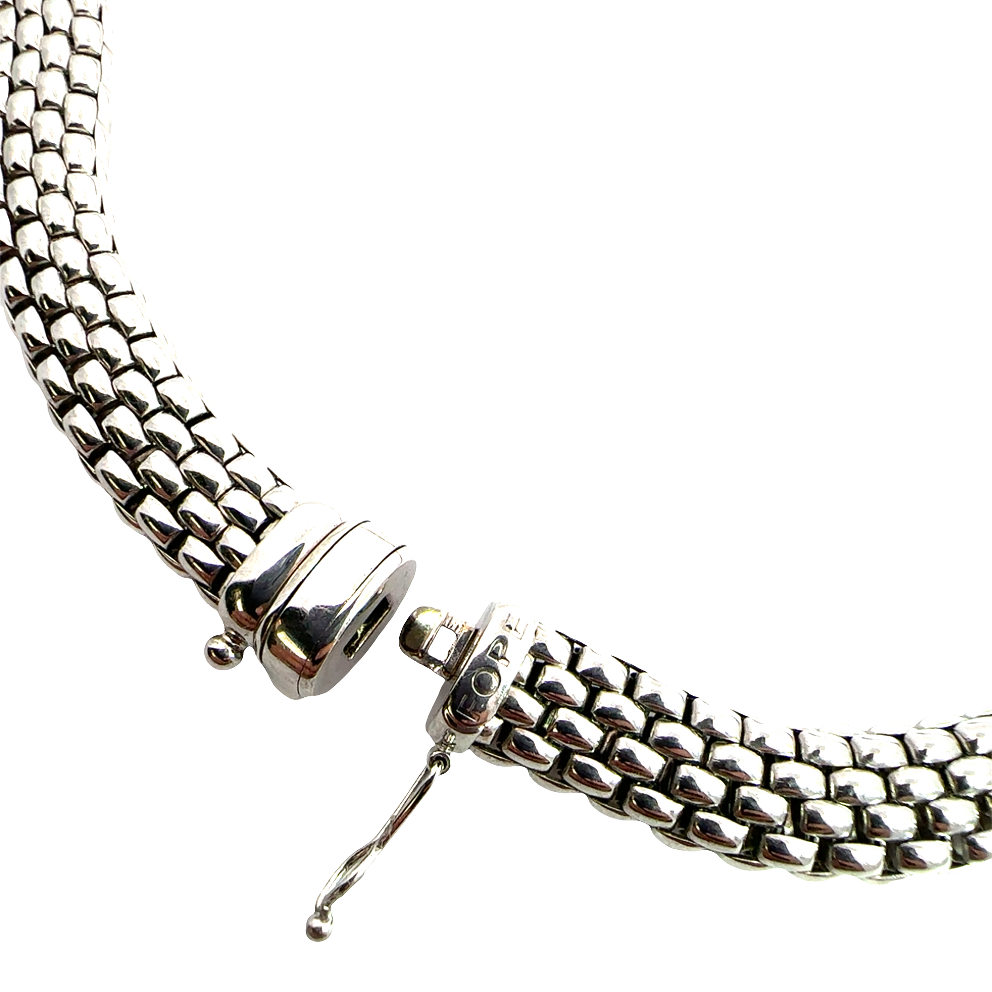 Estate FOPE Panorama 18k White Gold 0.30ctw Diamond Necklace 16"