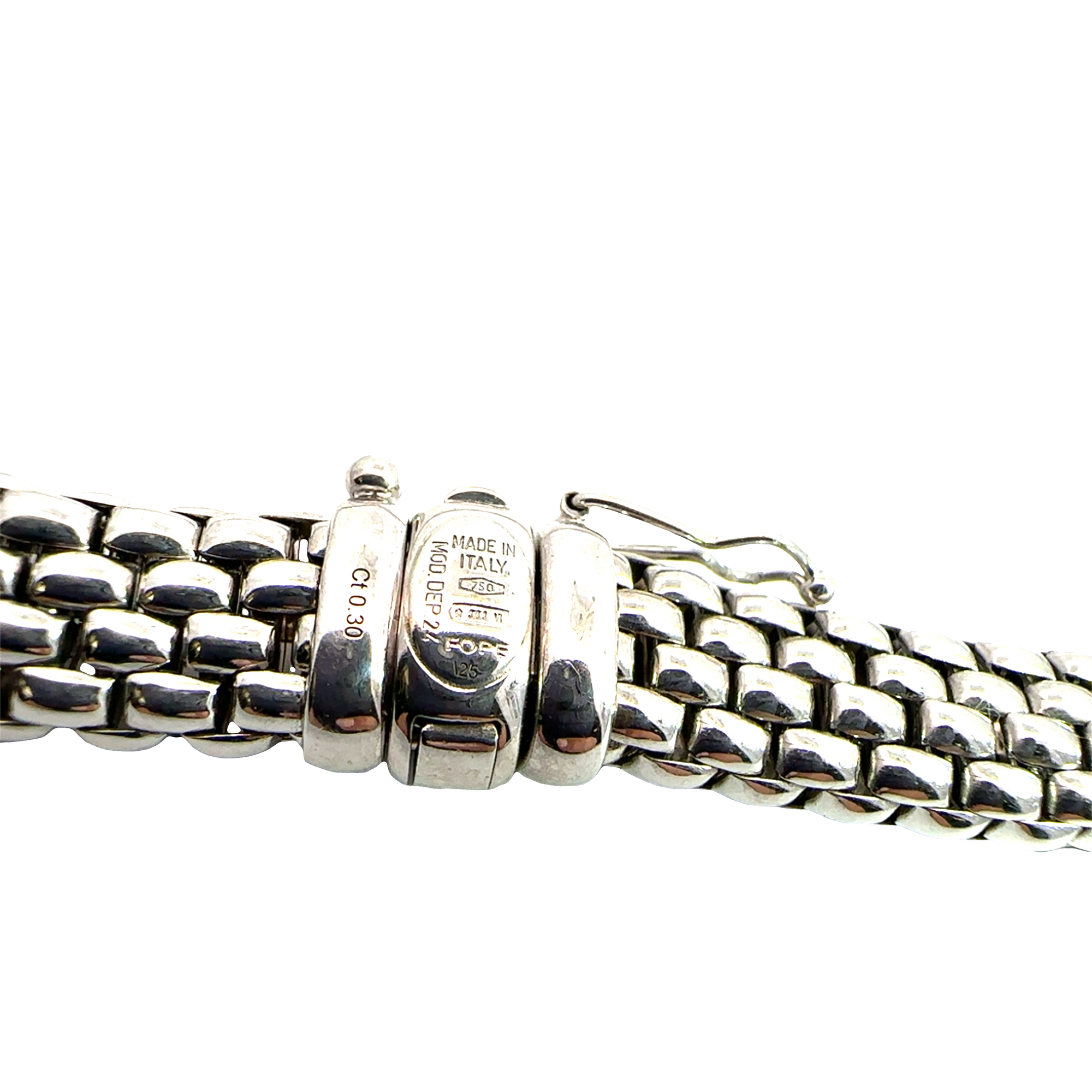 Estate FOPE Panorama 18k White Gold 0.30ctw Diamond Necklace 16"