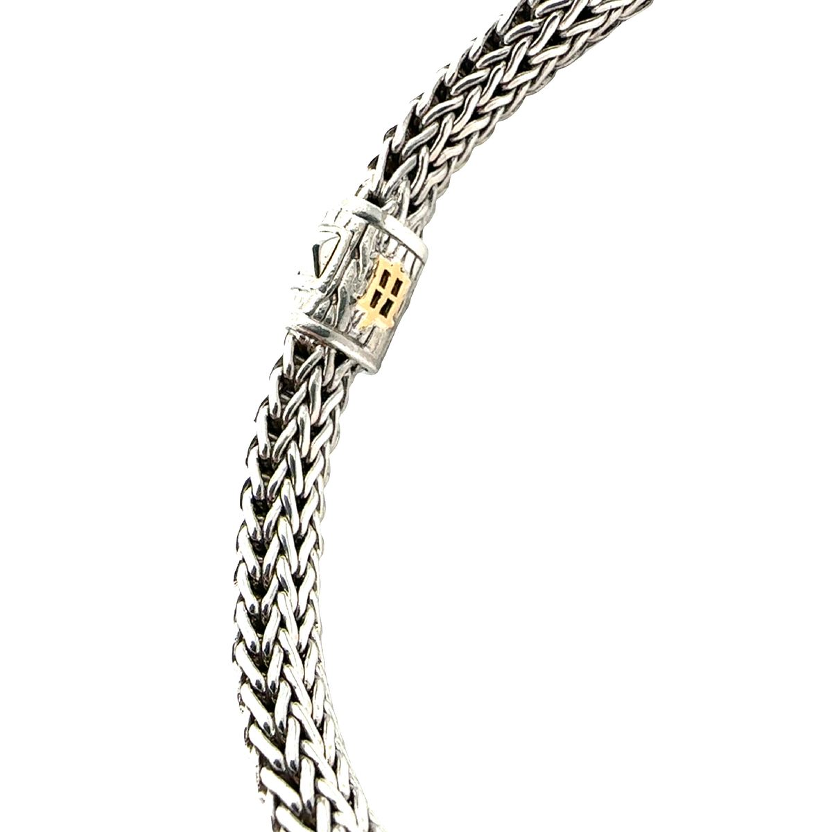 Estate John Hardy Sterling Silver 0.20ctw Diamond Icon Bracelet 7.5mm