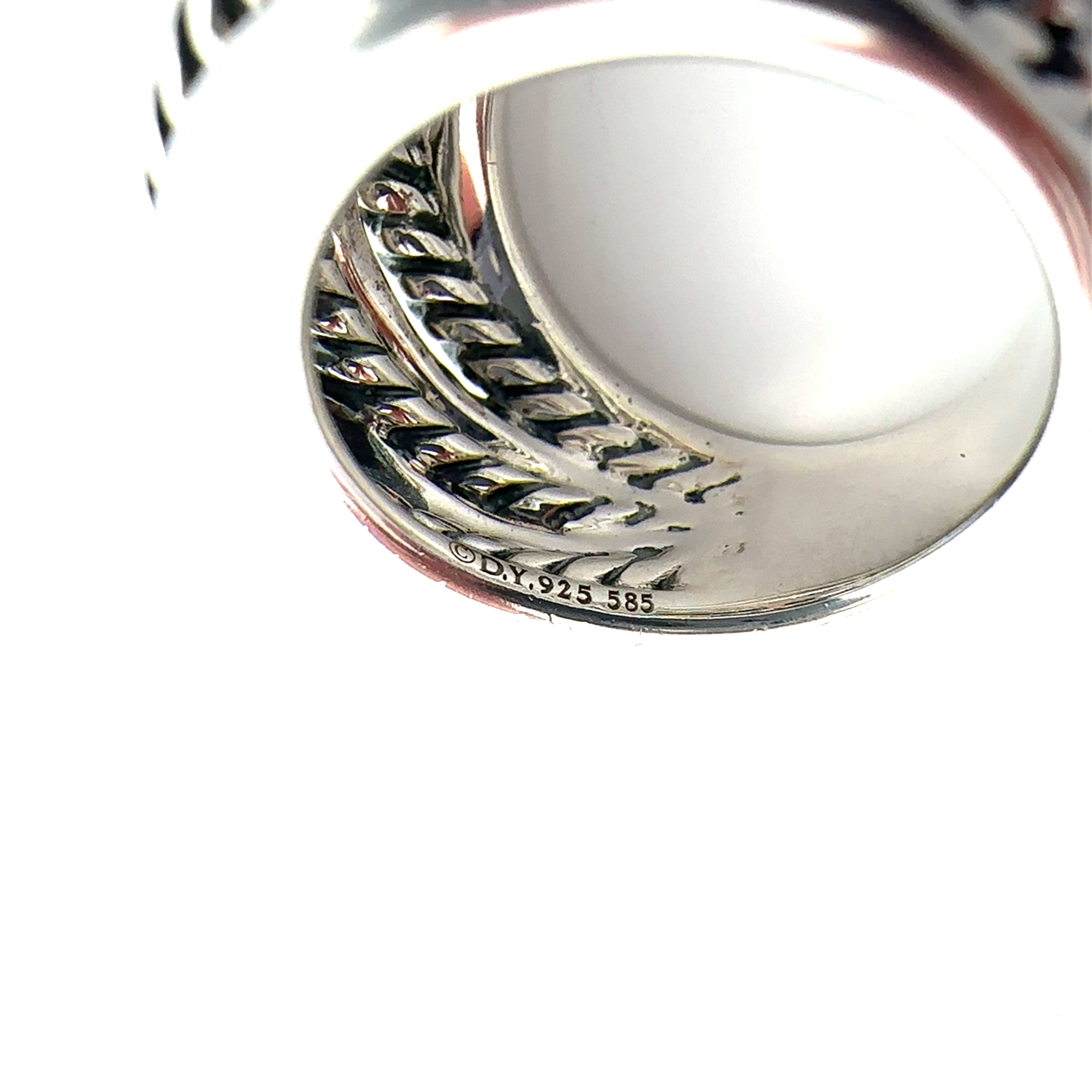 Estate David Yurman Sterling Silver and 14k Yellow Gold Crossover Ring