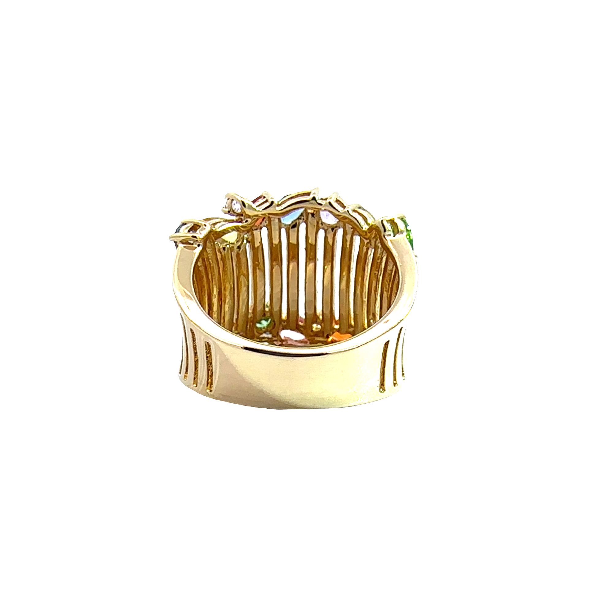 Estate Effy 14K Gold, 0.52ctw Diamond, Sapphire & Tsavorite Ring