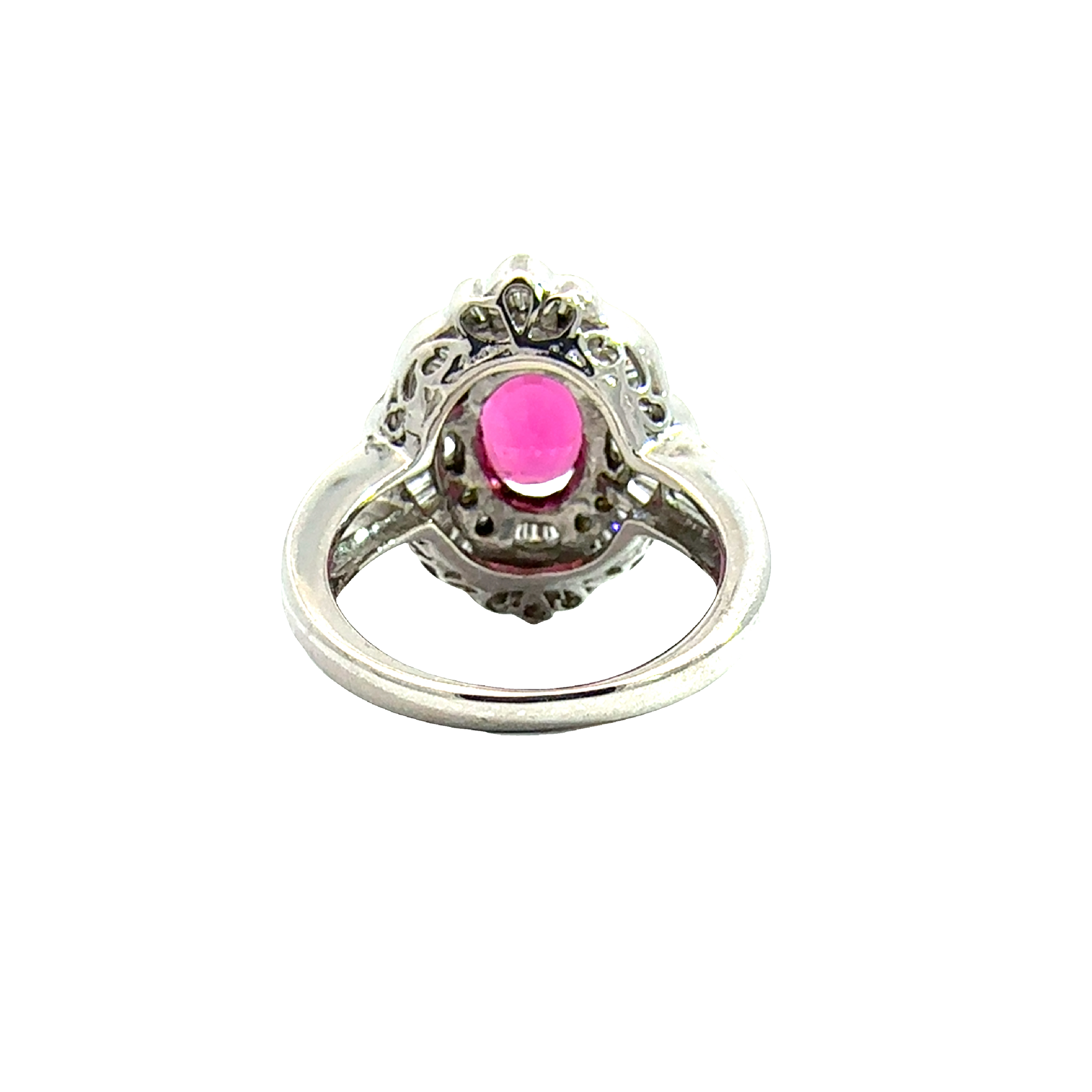 Vintage 18k White Gold Oval 2.30ctw Tourmaline and 1.05ctw Diamond Ring