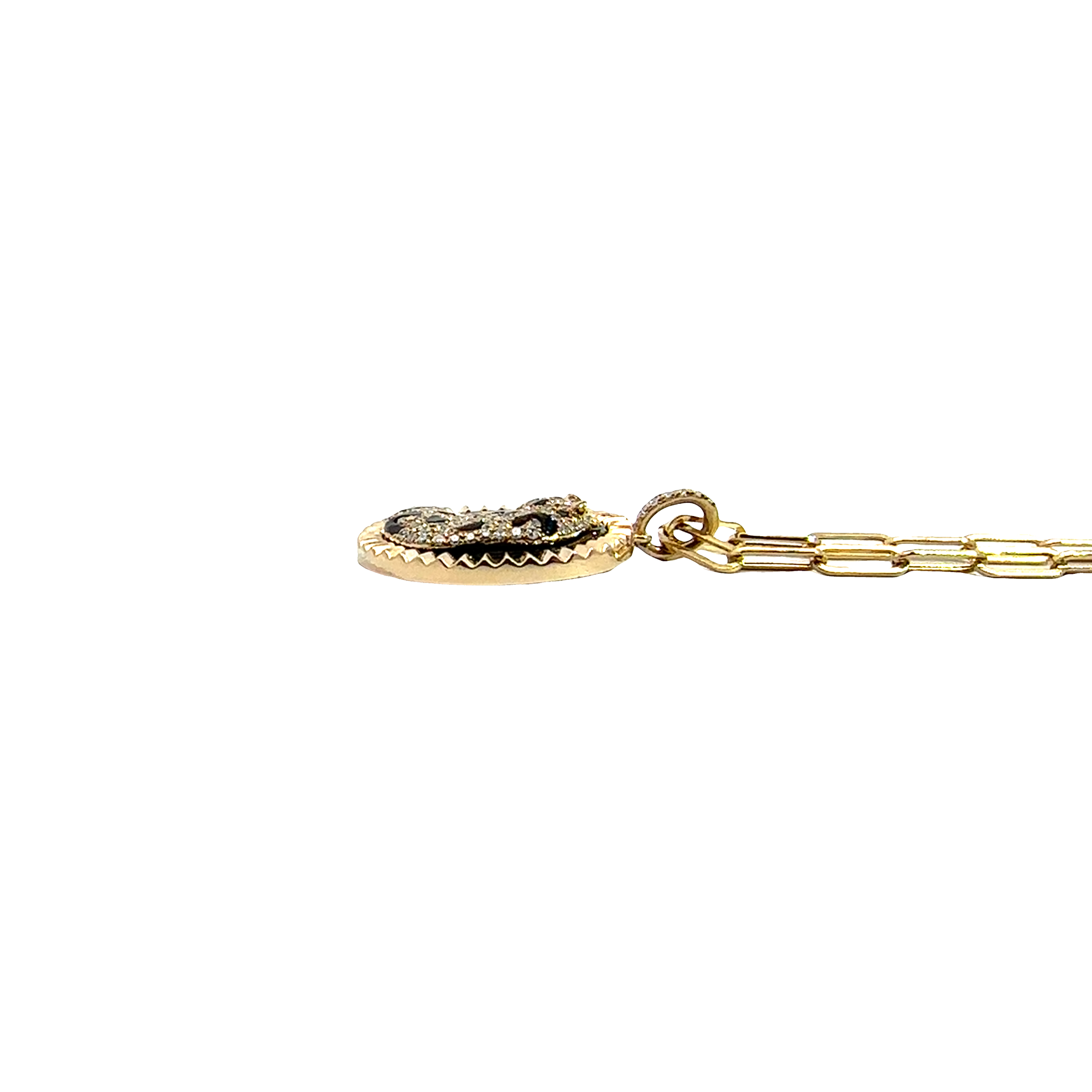 Estate Effy Panther 14K Yellow Gold, 3.15ctw Onyx & 0.28ctw Diamond Pendant Necklace 18"