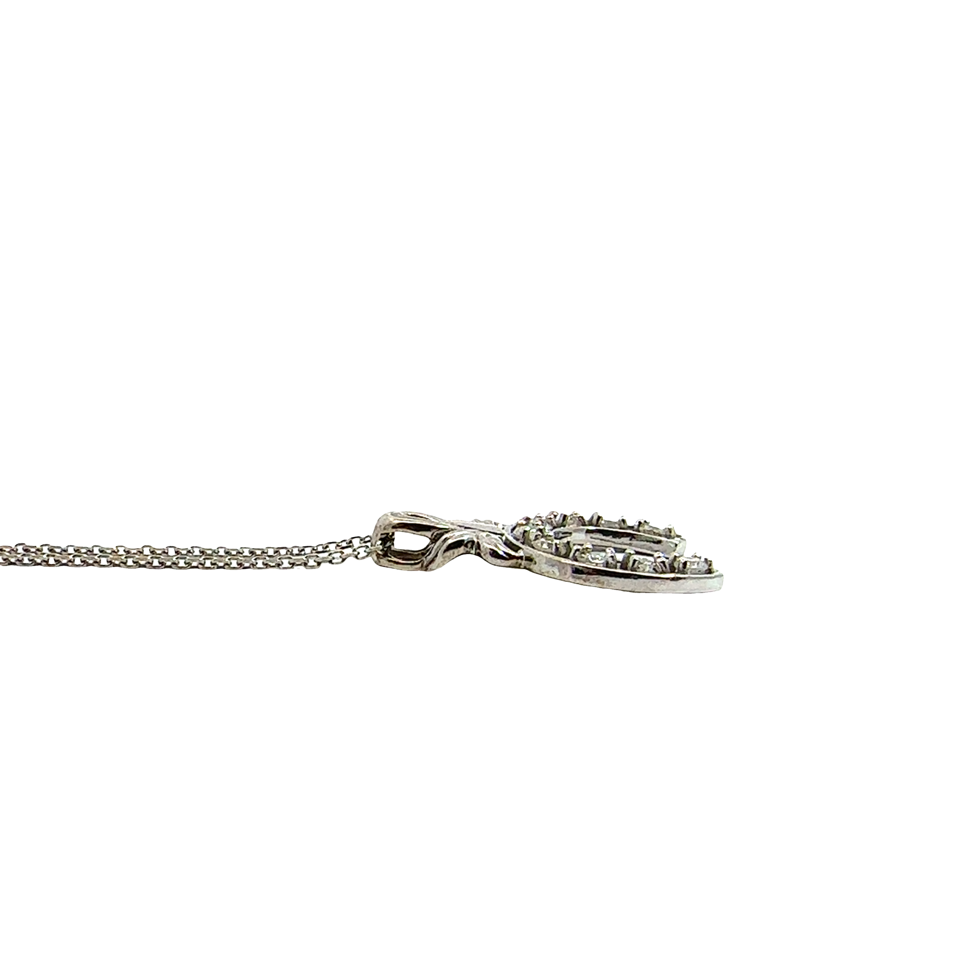 Vintage 14k White Gold 0.43ctw Diamond Horseshoe Necklace 16"