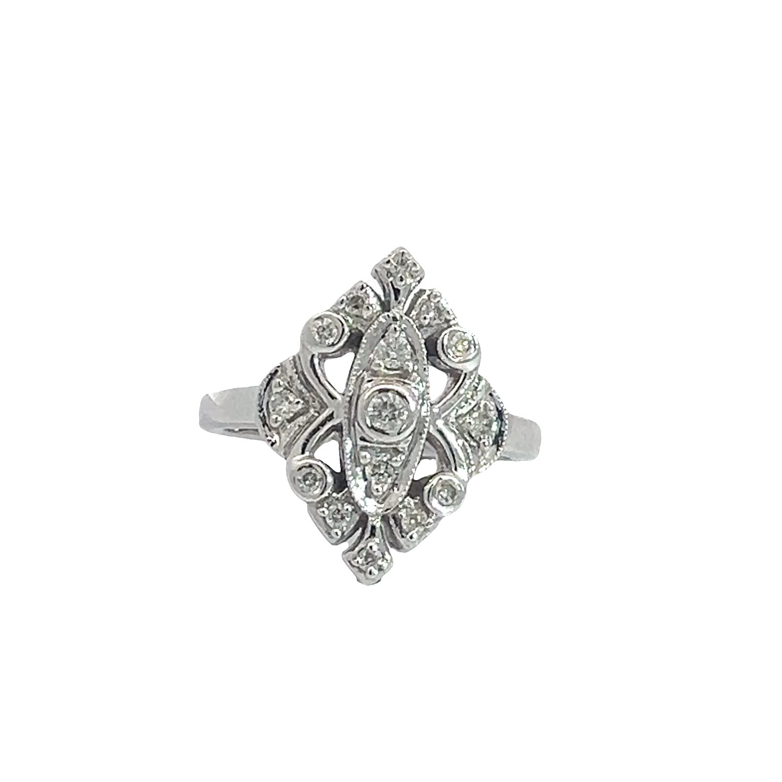 Vintage 10k White Gold 0.28ctw Diamond Ring