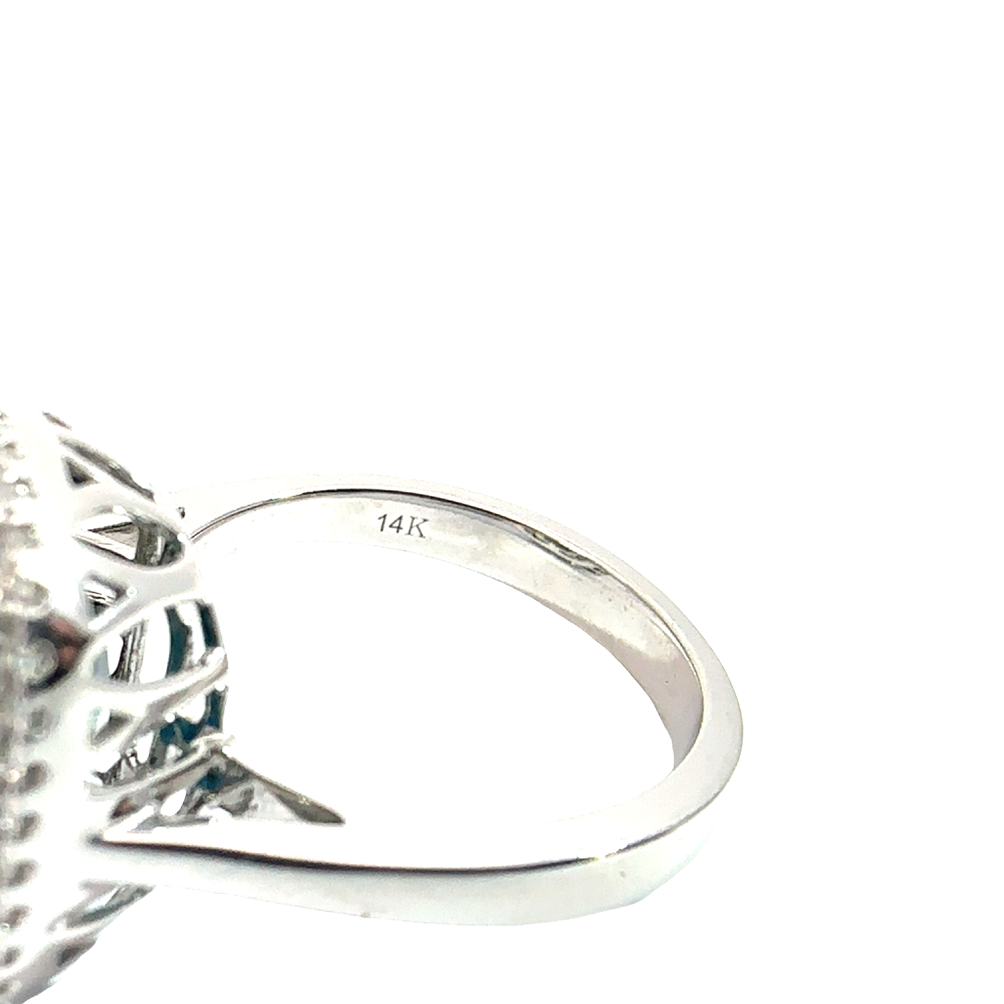 Estate EFFY 14k White Gold London Blue 10.00ctw Topaz and 0.32ctw Diamond Ring