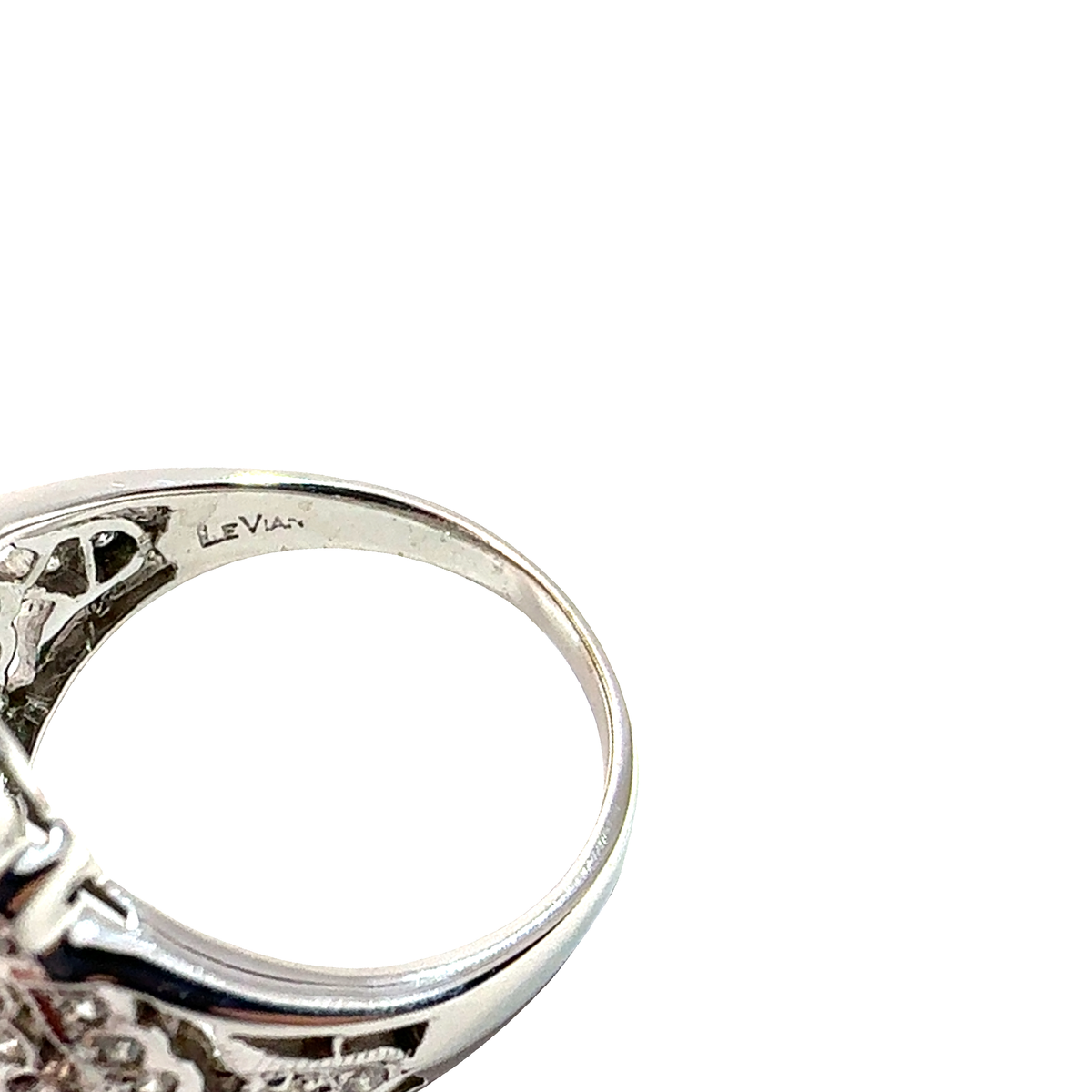 Vintage Le Vian 18k White Gold Bezel Set 1.17ctw Tanzanite and 0.61ctw Diamond Cocktail Ring