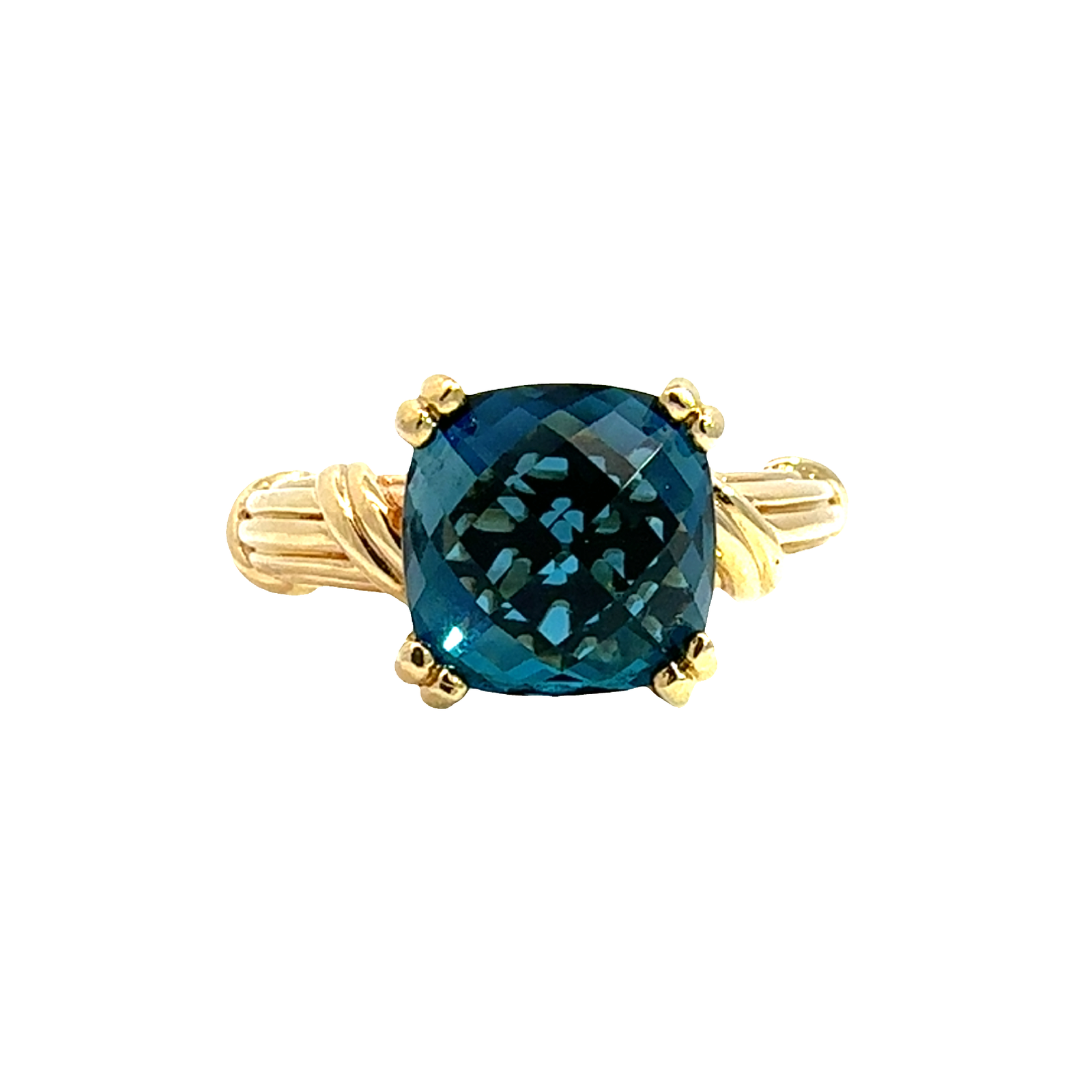 Estate Peter Thomas Roth 18k Yellow Gold London Blue 4.50ctw Topaz Ring