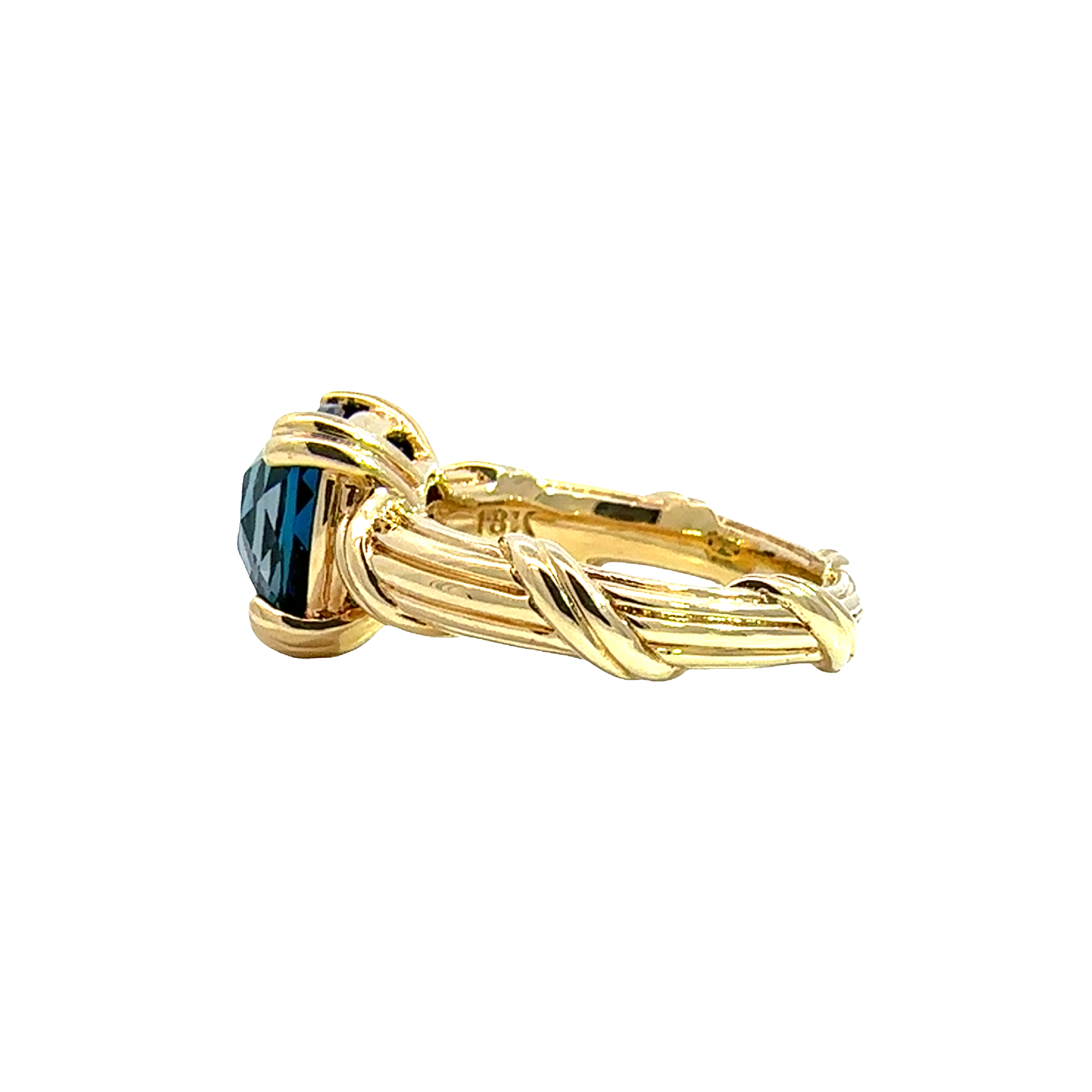 Estate Peter Thomas Roth 18k Yellow Gold London Blue 4.50ctw Topaz Ring