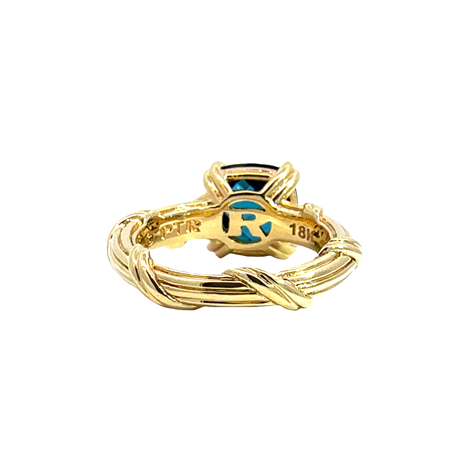 Estate Peter Thomas Roth 18k Yellow Gold London Blue 4.50ctw Topaz Ring