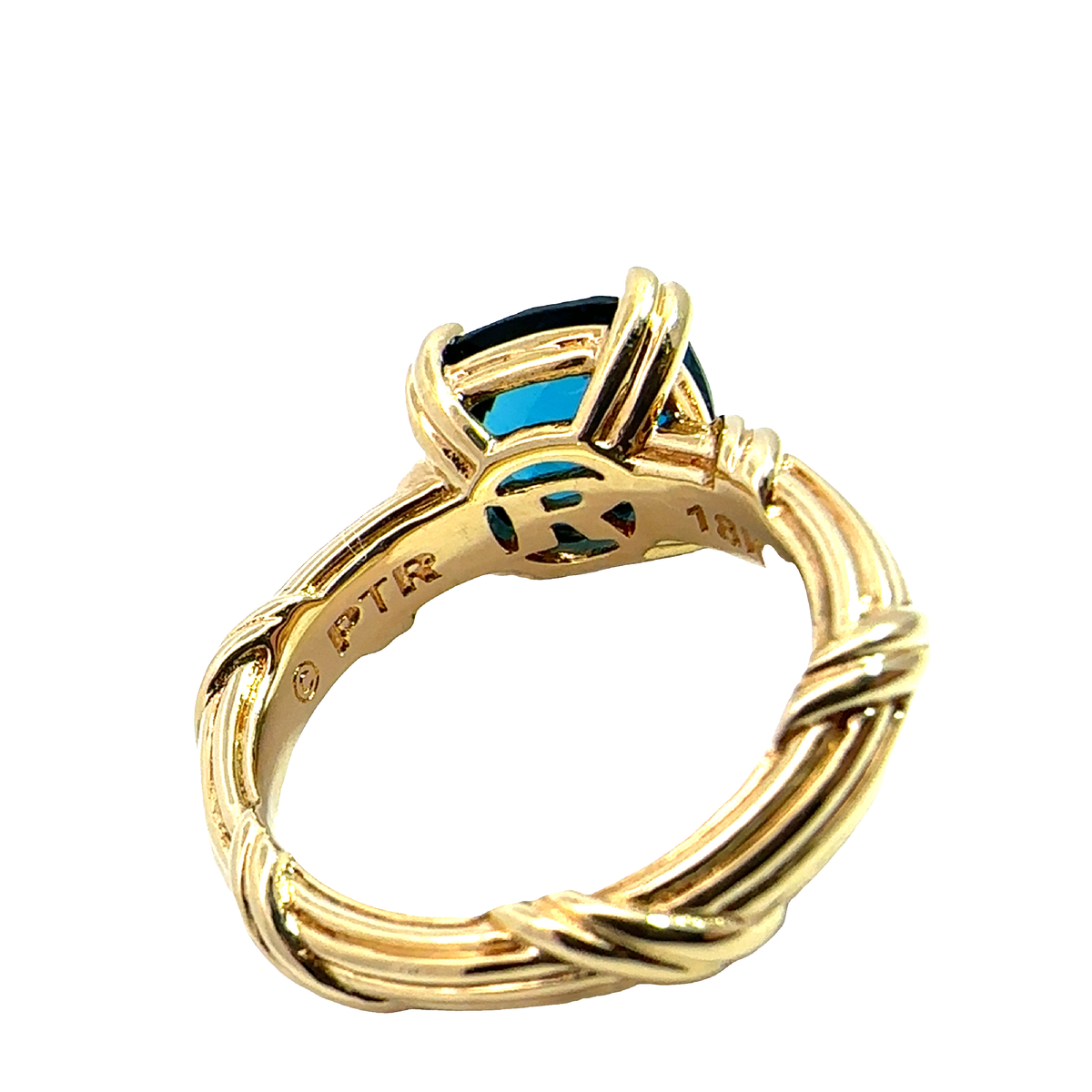 Estate Peter Thomas Roth 18k Yellow Gold London Blue 4.50ctw Topaz Ring