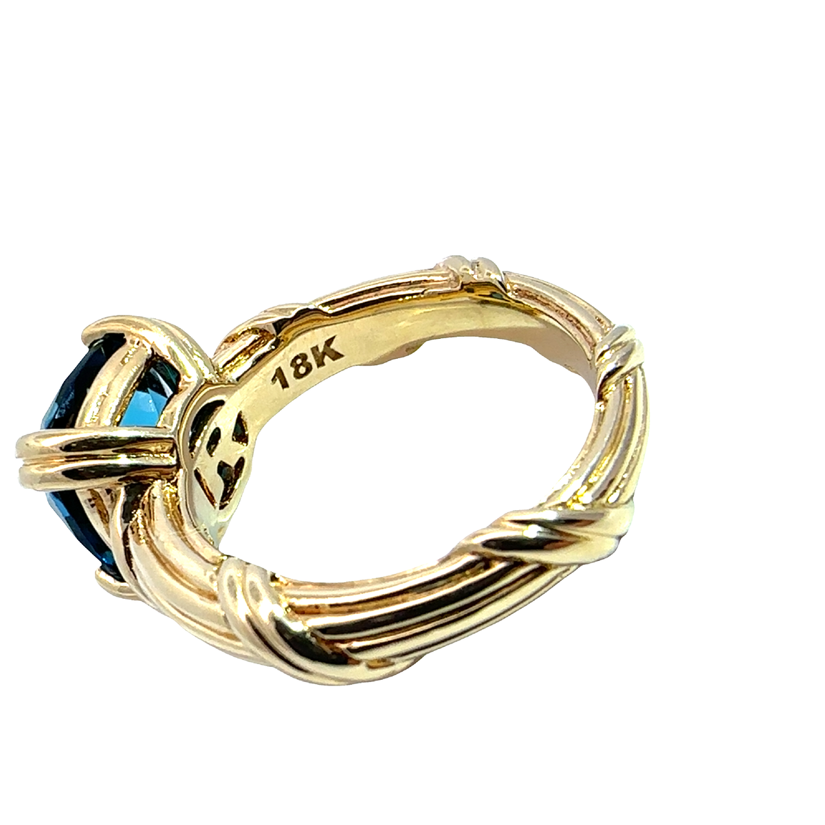 Estate Peter Thomas Roth 18k Yellow Gold London Blue 4.50ctw Topaz Ring