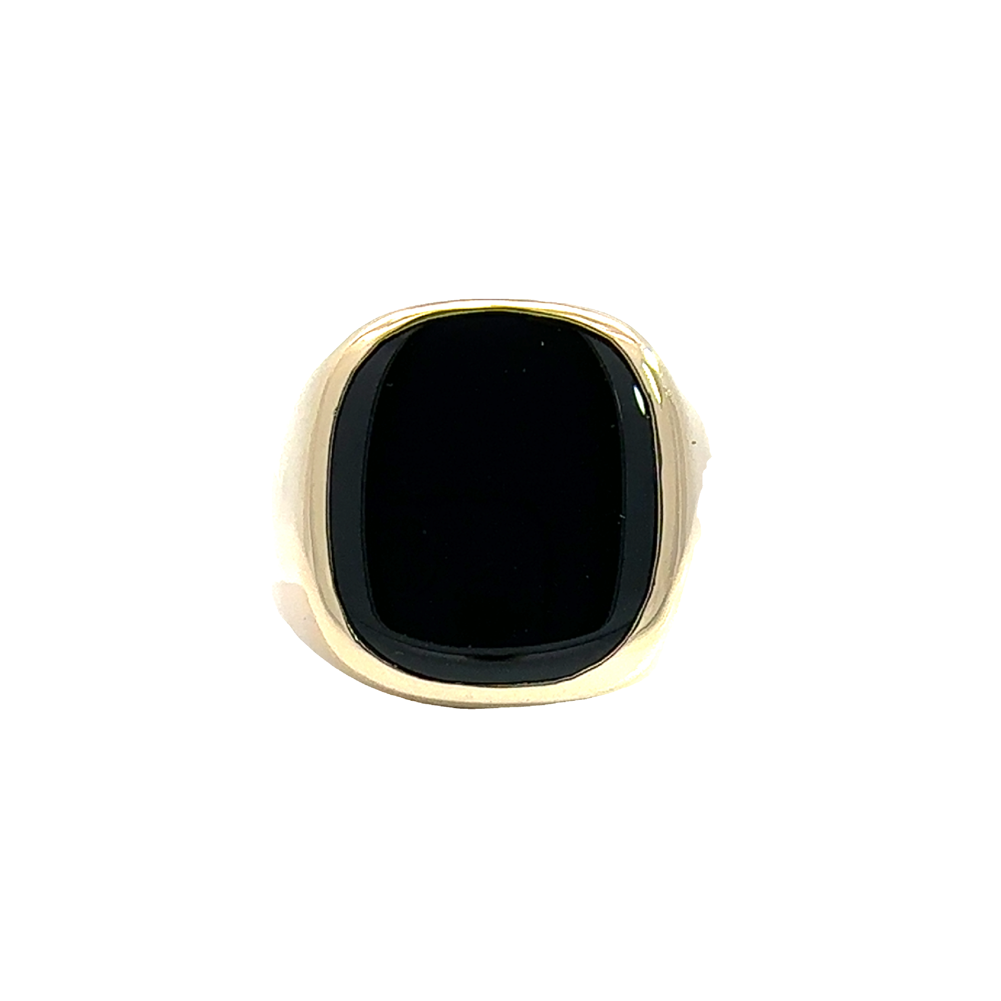 Vintage 10k Yellow Gold Men's Onyx Signet Ring