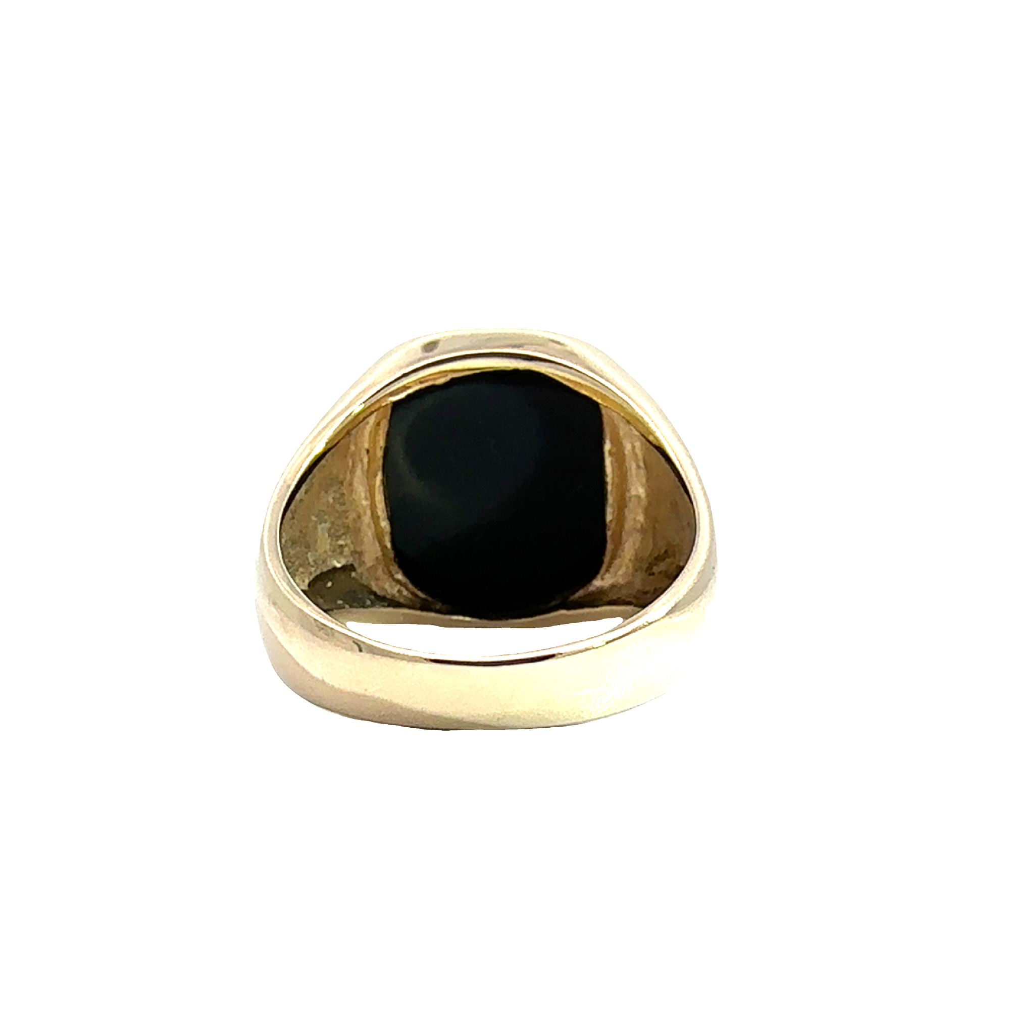 Vintage 10k Yellow Gold Men's Onyx Signet Ring