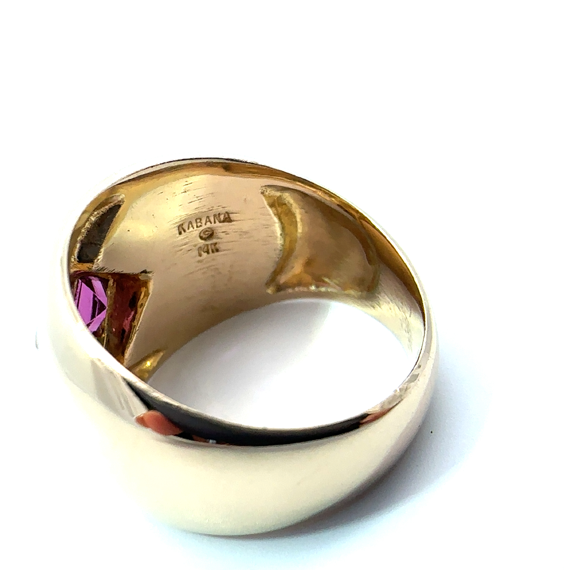 Estate Kabana 14k Yellow Gold Opal and 0.75ctw Rhodolite Garnet Ring