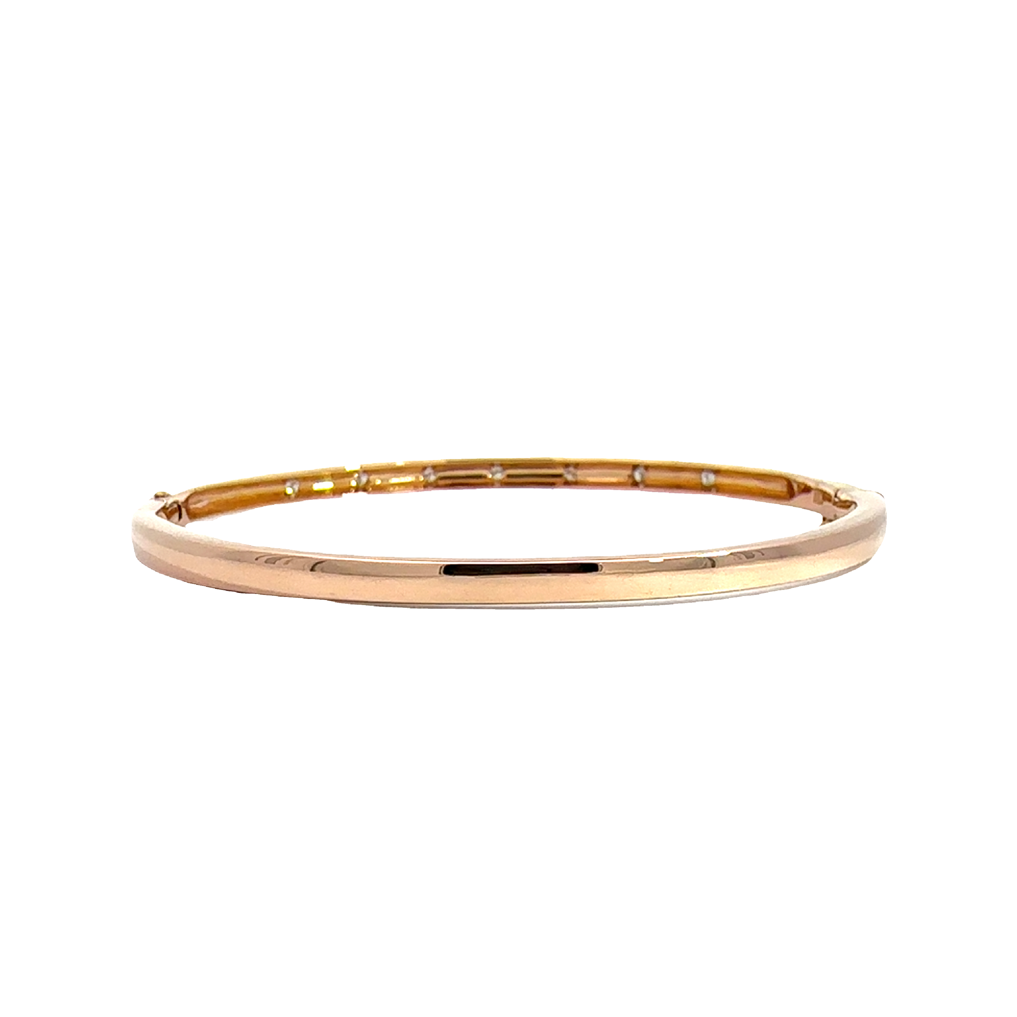 Estate 18k Rose Gold 0.23ctw Diamond Station Bangle
