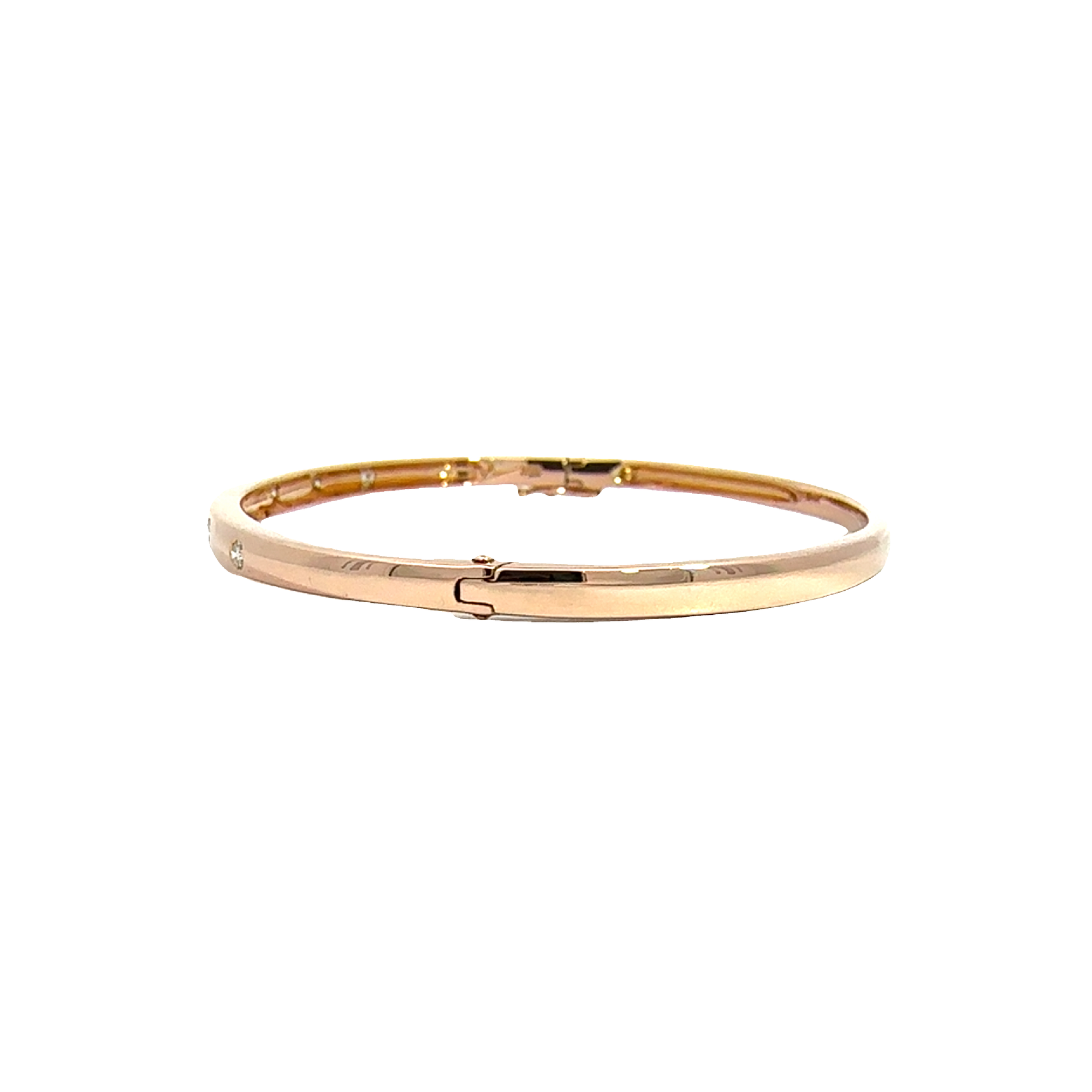 Estate 18k Rose Gold 0.23ctw Diamond Station Bangle