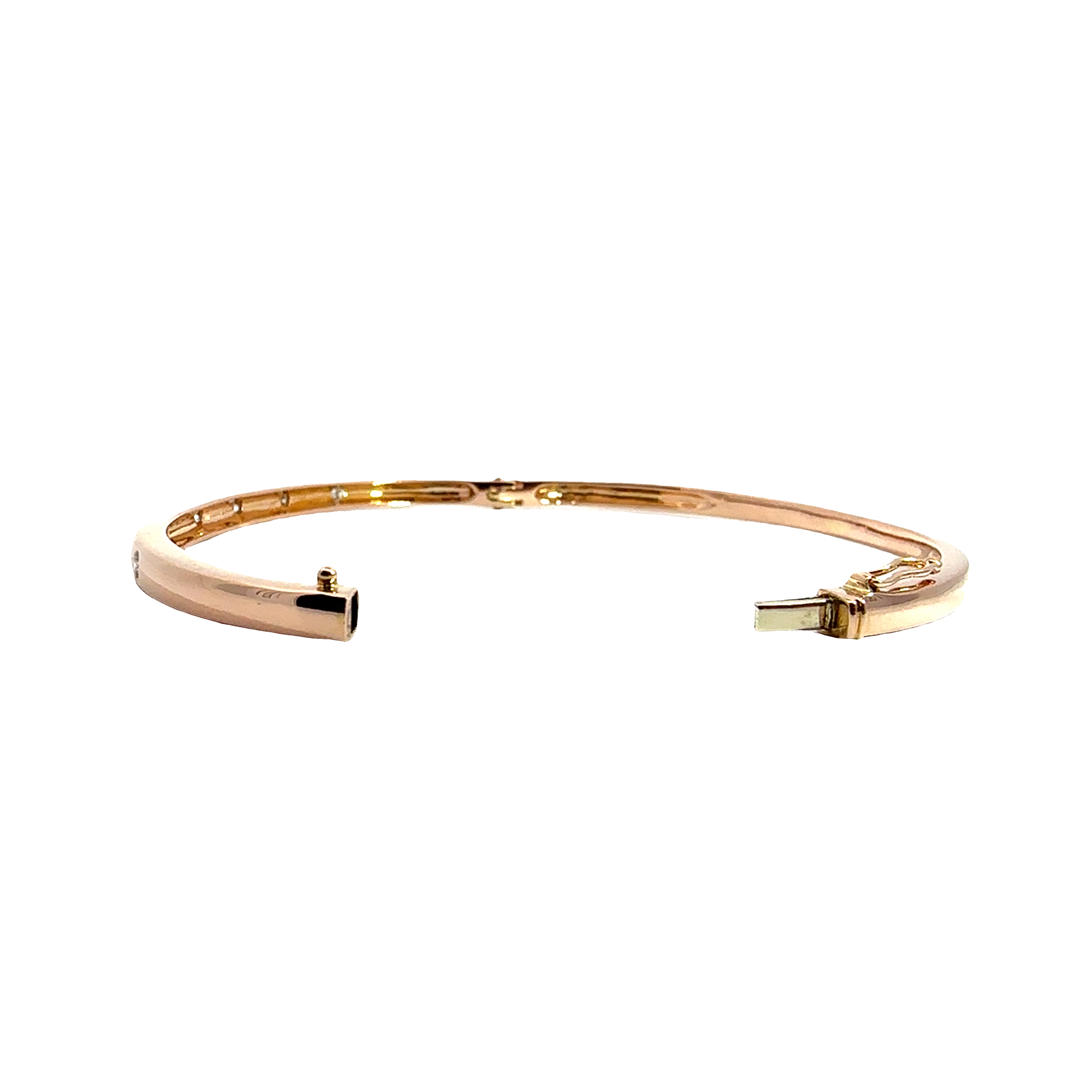 Estate 18k Rose Gold 0.23ctw Diamond Station Bangle