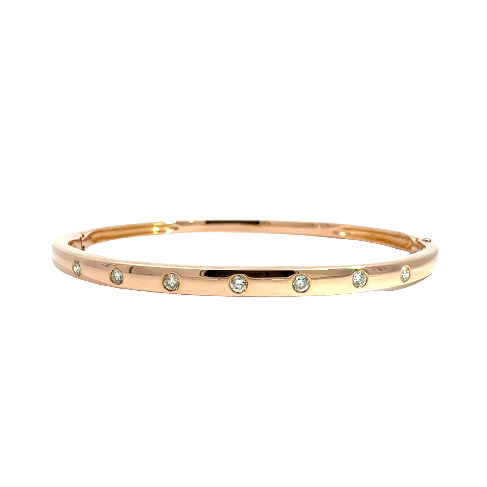 Estate 18k Rose Gold 0.23ctw Diamond Station Bangle