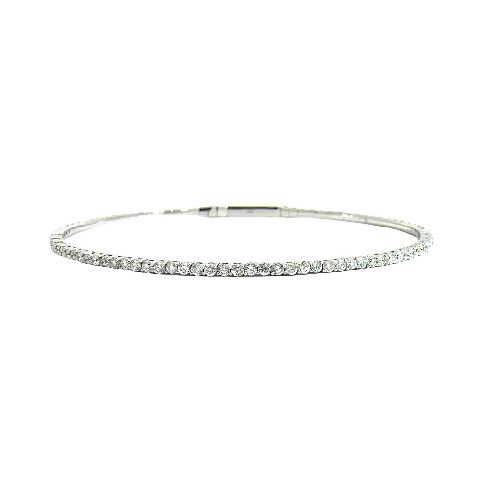 Estate 14k White Gold 0.92ctw Diamond Flex Bangle