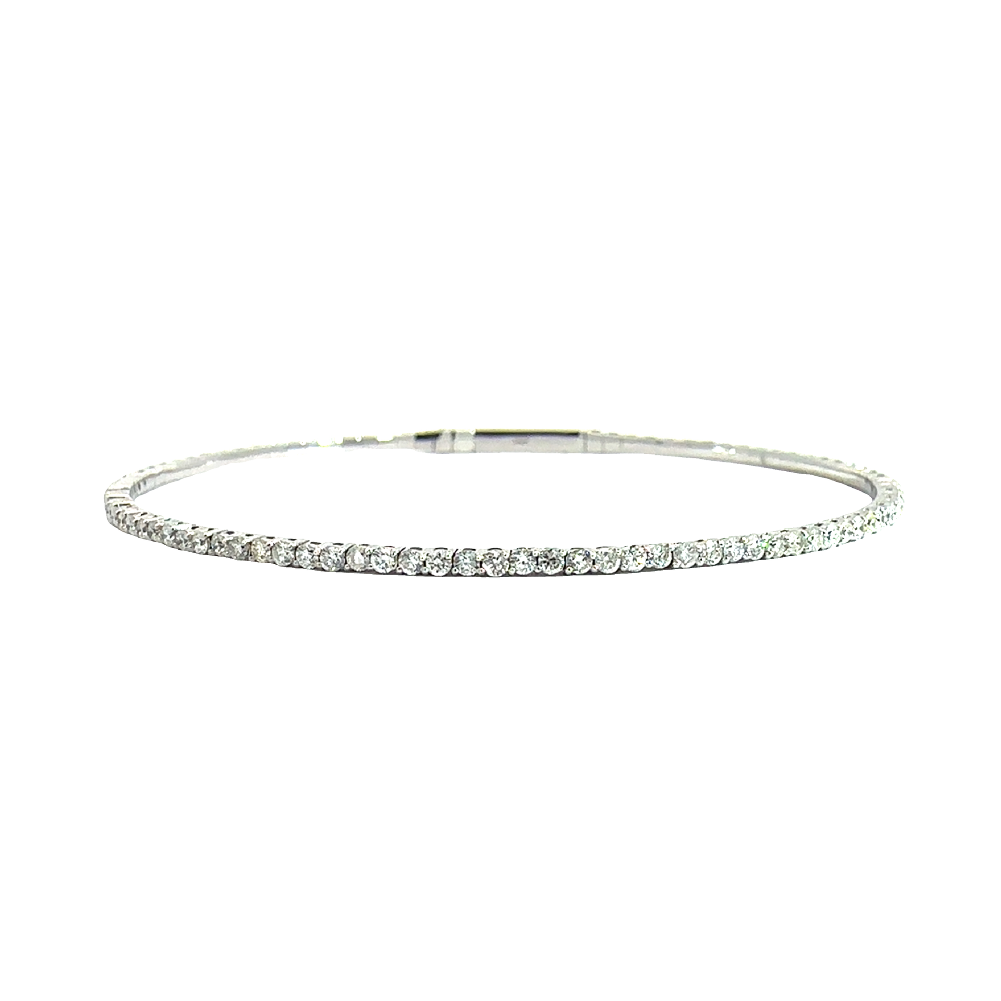 Estate 14k White Gold 0.92ctw Diamond Flex Bangle