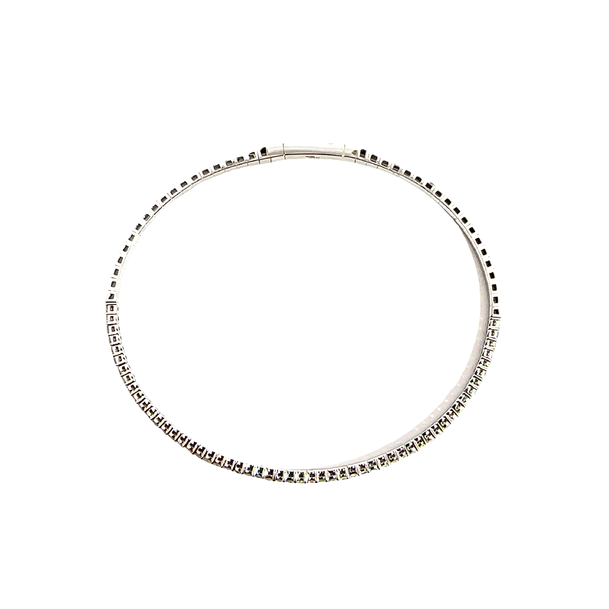 Estate 14k White Gold 0.92ctw Diamond Flex Bangle
