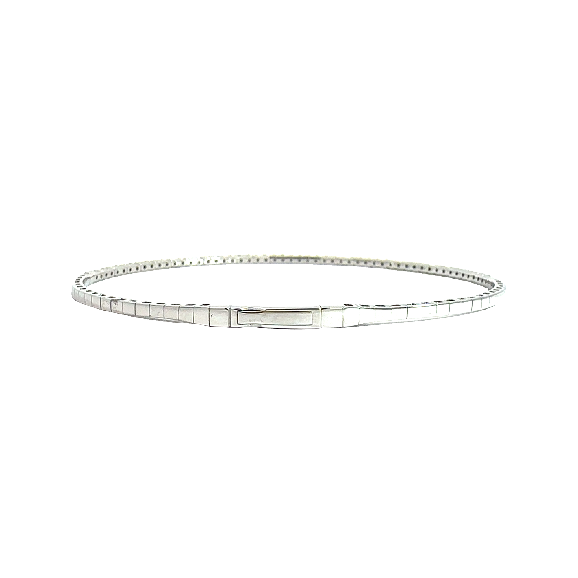Estate 14k White Gold 0.92ctw Diamond Flex Bangle