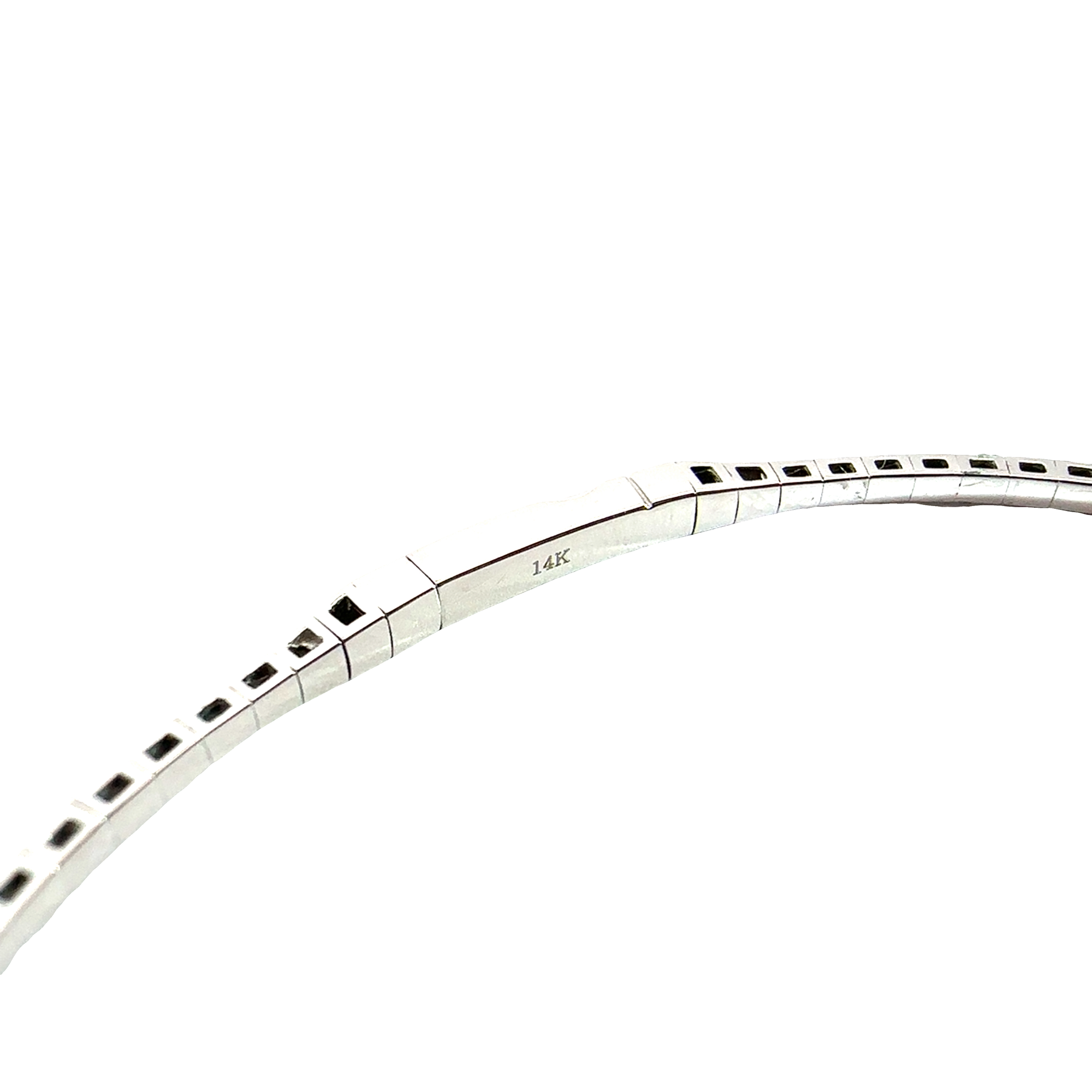 Estate 14k White Gold 0.92ctw Diamond Flex Bangle
