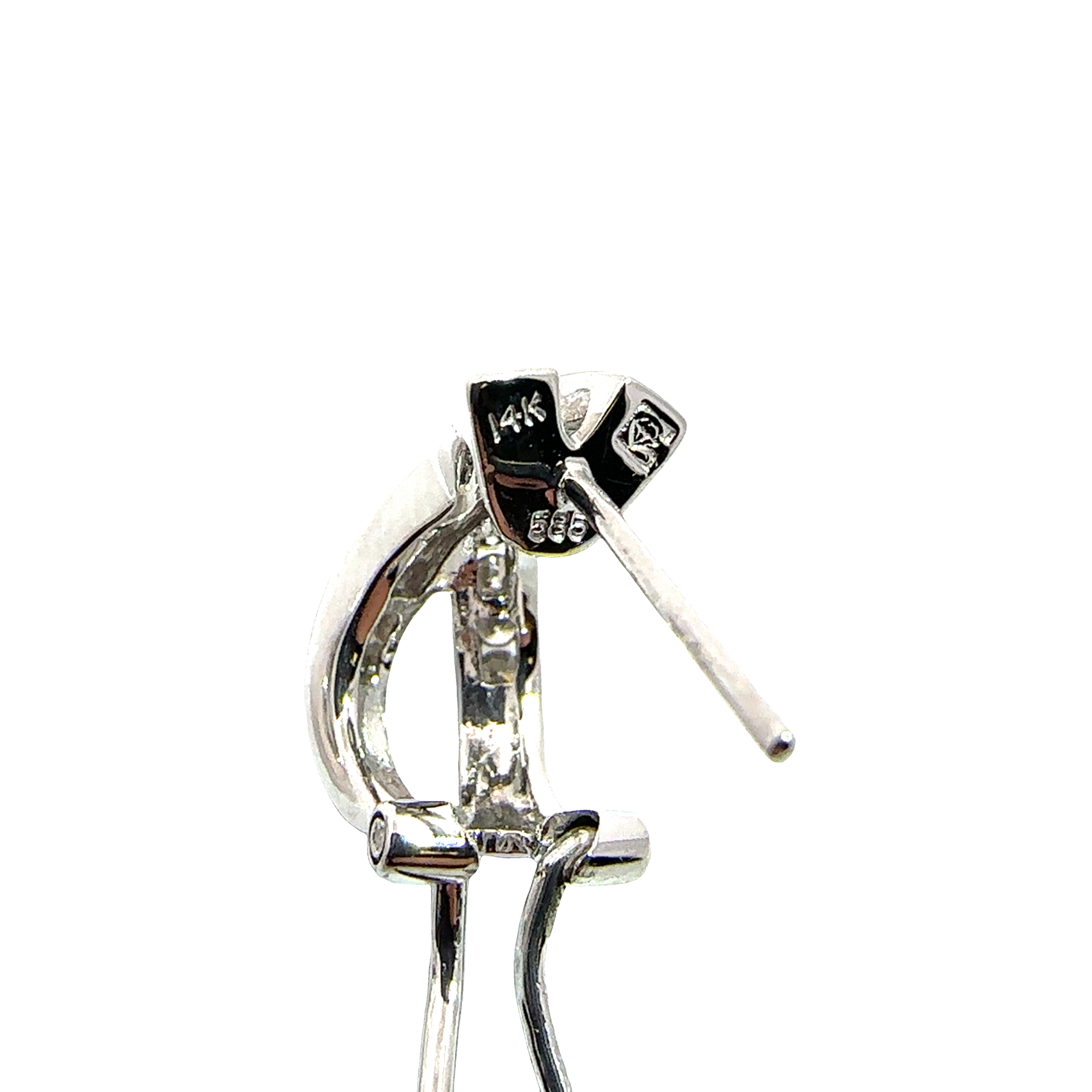 14k White Gold 0.39ctw Diamond Huggie Earrings