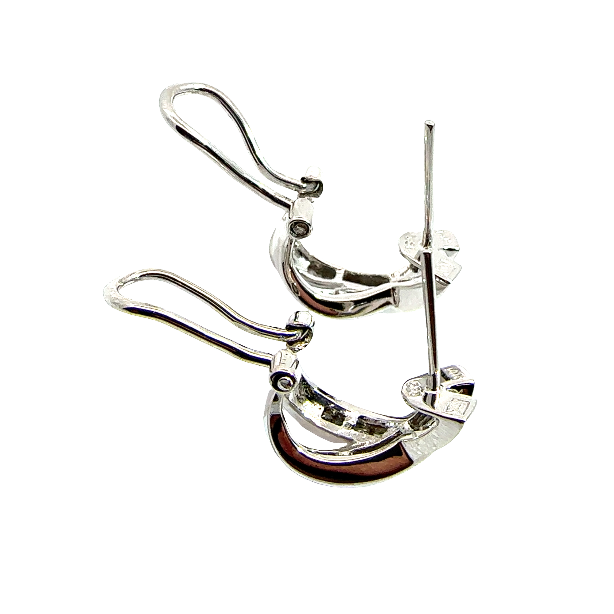 14k White Gold 0.39ctw Diamond Huggie Earrings