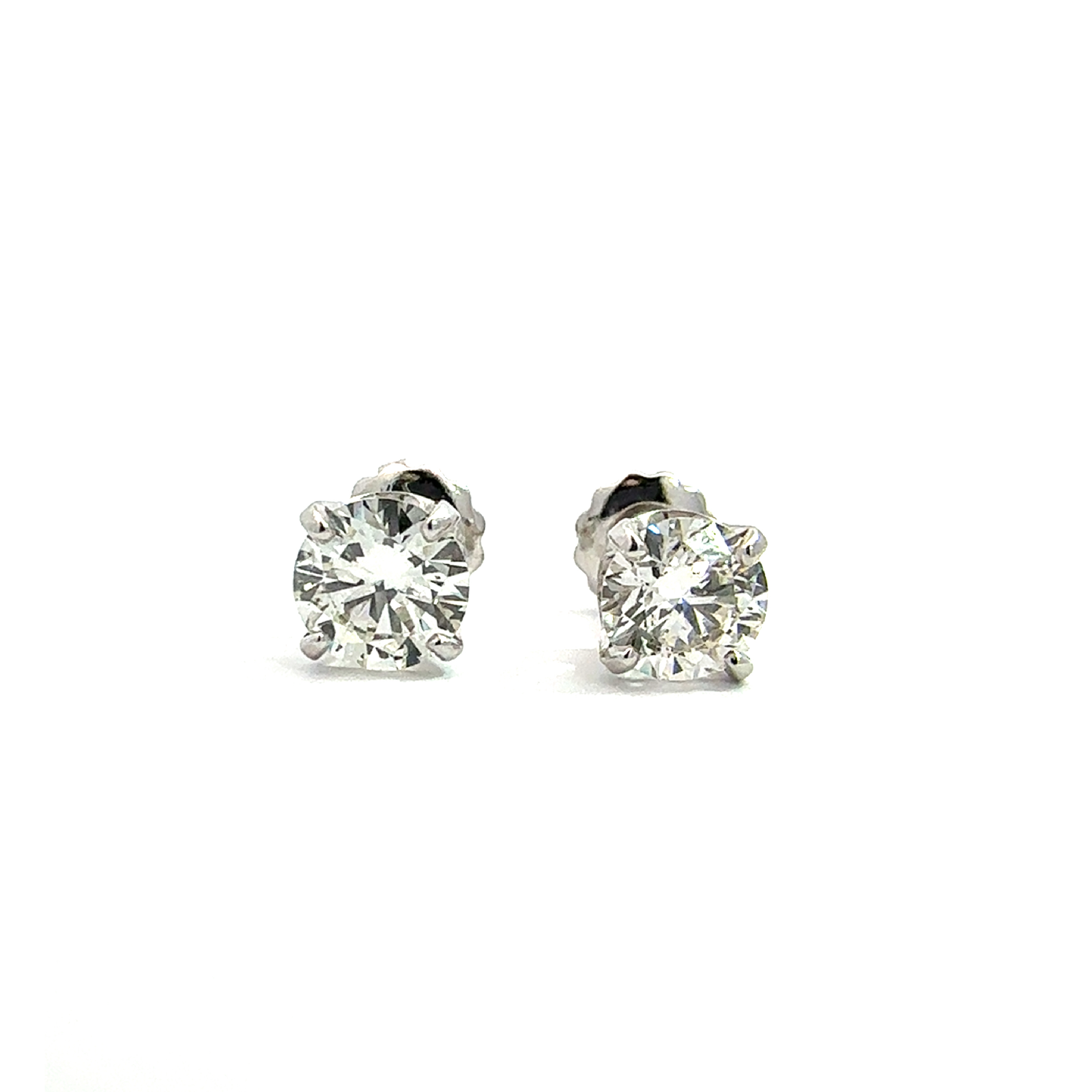 Estate 14k White Gold 1.32ctw Diamond Stud Earrings