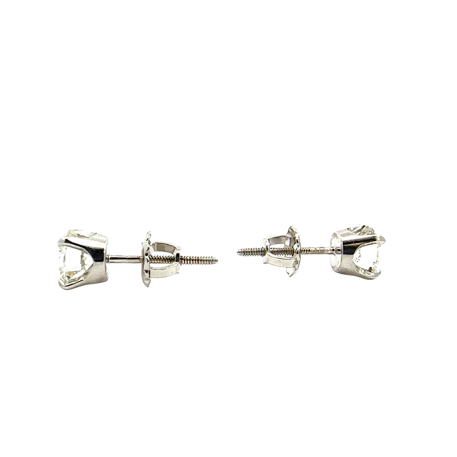 Estate 14k White Gold 1.32ctw Diamond Stud Earrings