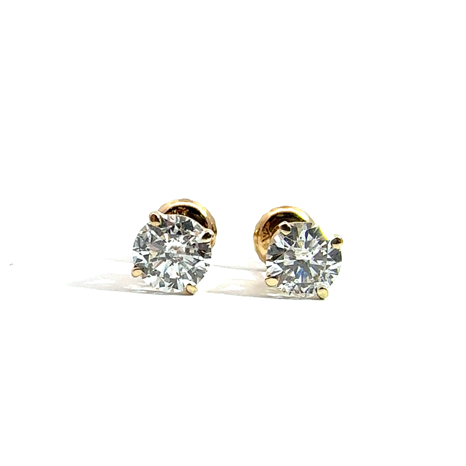 14k Yellow Gold 1.05ctw Diamond Stud Earrings
