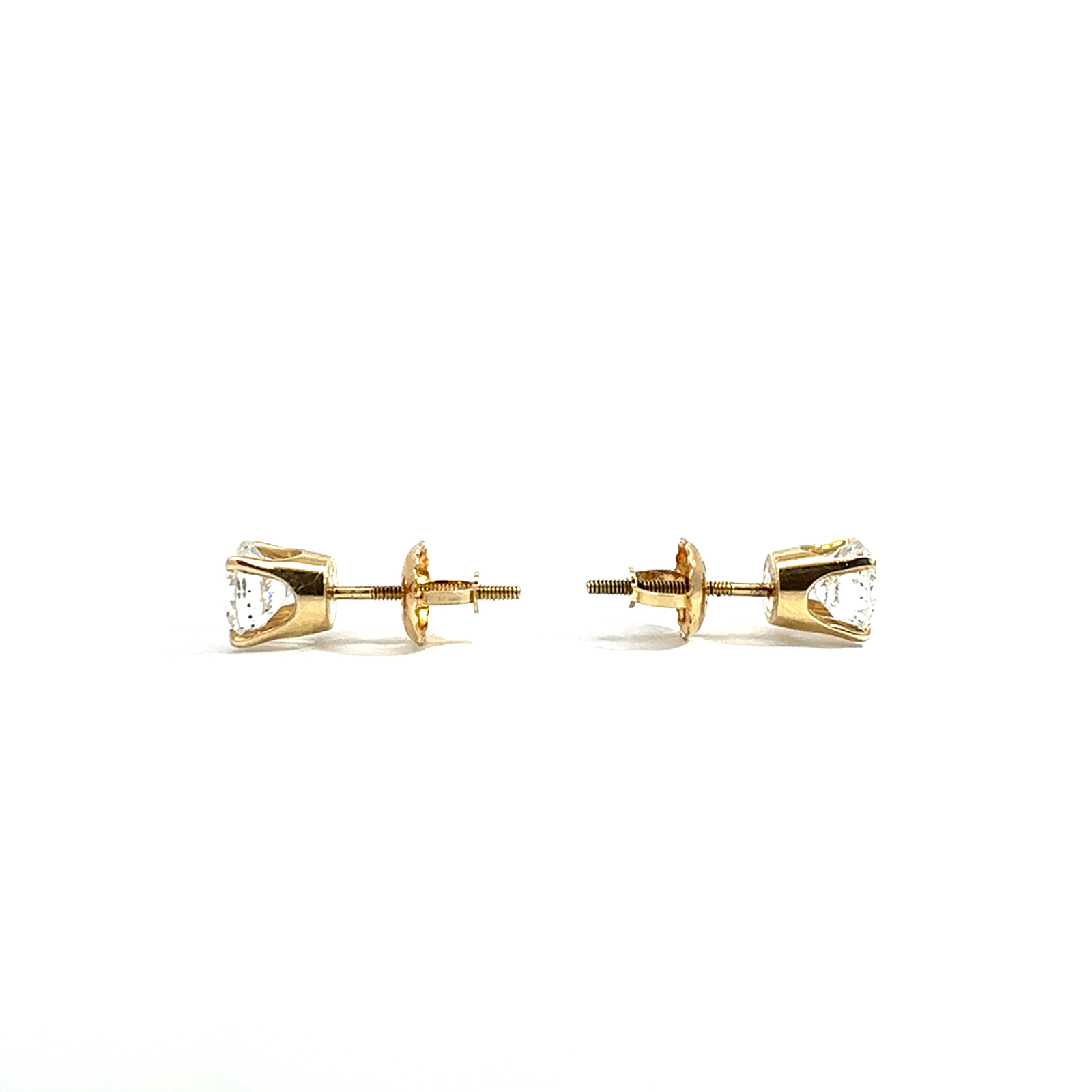 14k Yellow Gold 1.05ctw Diamond Stud Earrings
