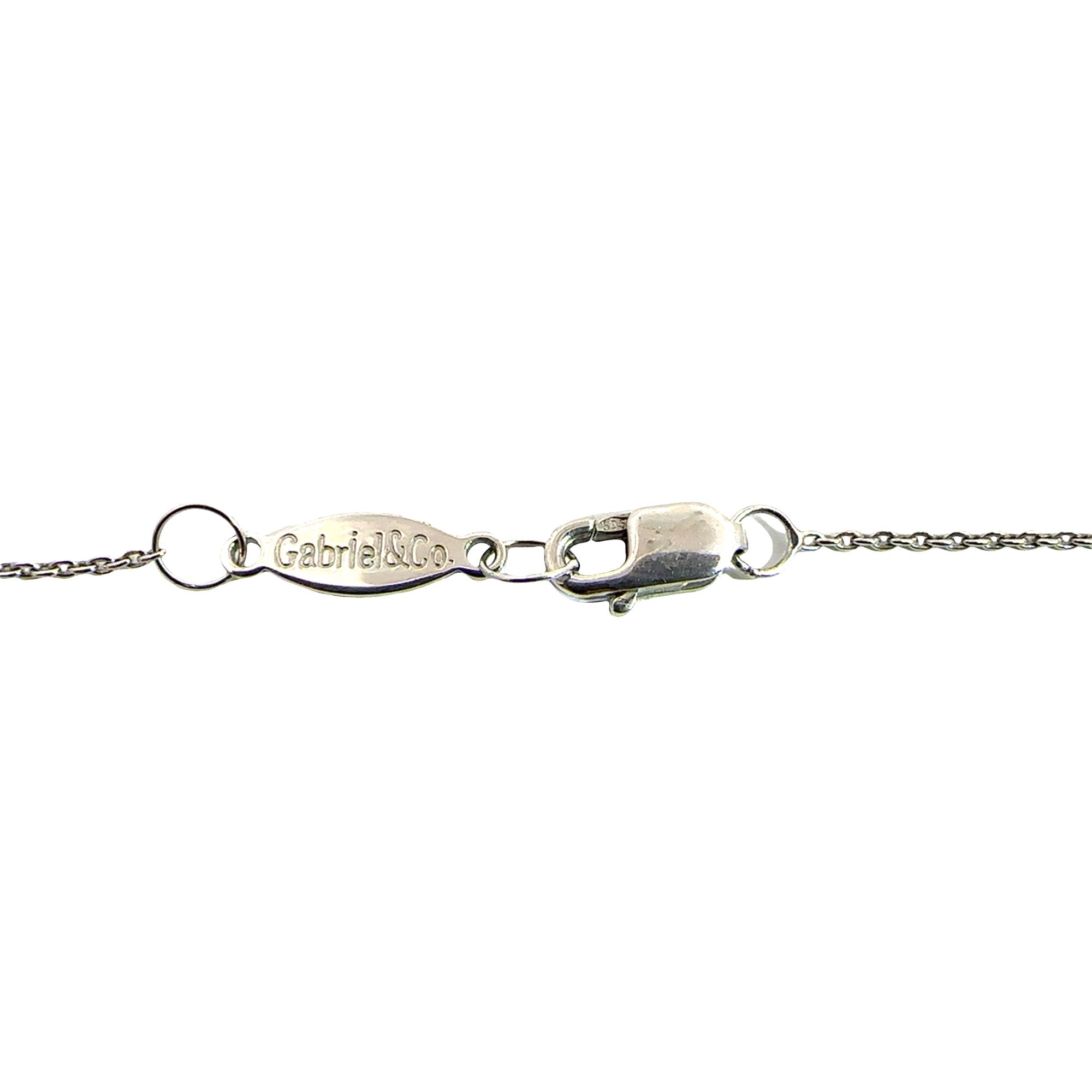Estate Gabriel & Co 14k White gold 1.09ctw Sapphire and 0.50ctw Diamond Pendant Necklace