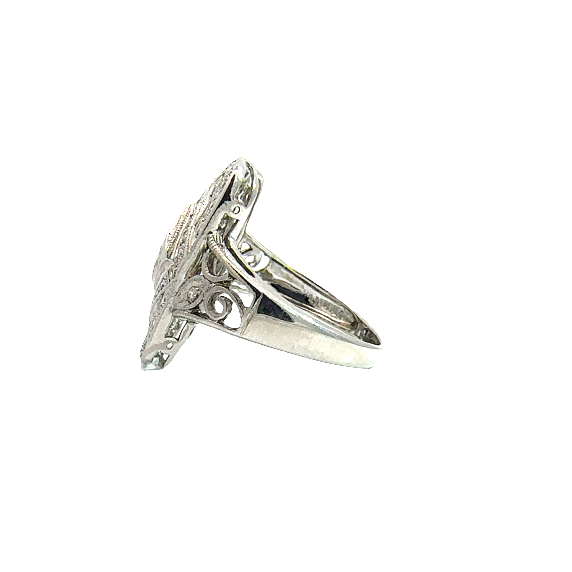 Estate 14k White Gold 0.36ctw Sapphire and 0.28ctw Diamond Ring