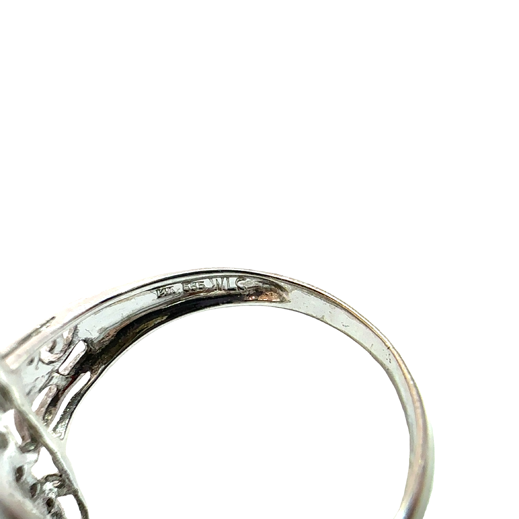 Estate 14k White Gold 0.36ctw Sapphire and 0.28ctw Diamond Ring